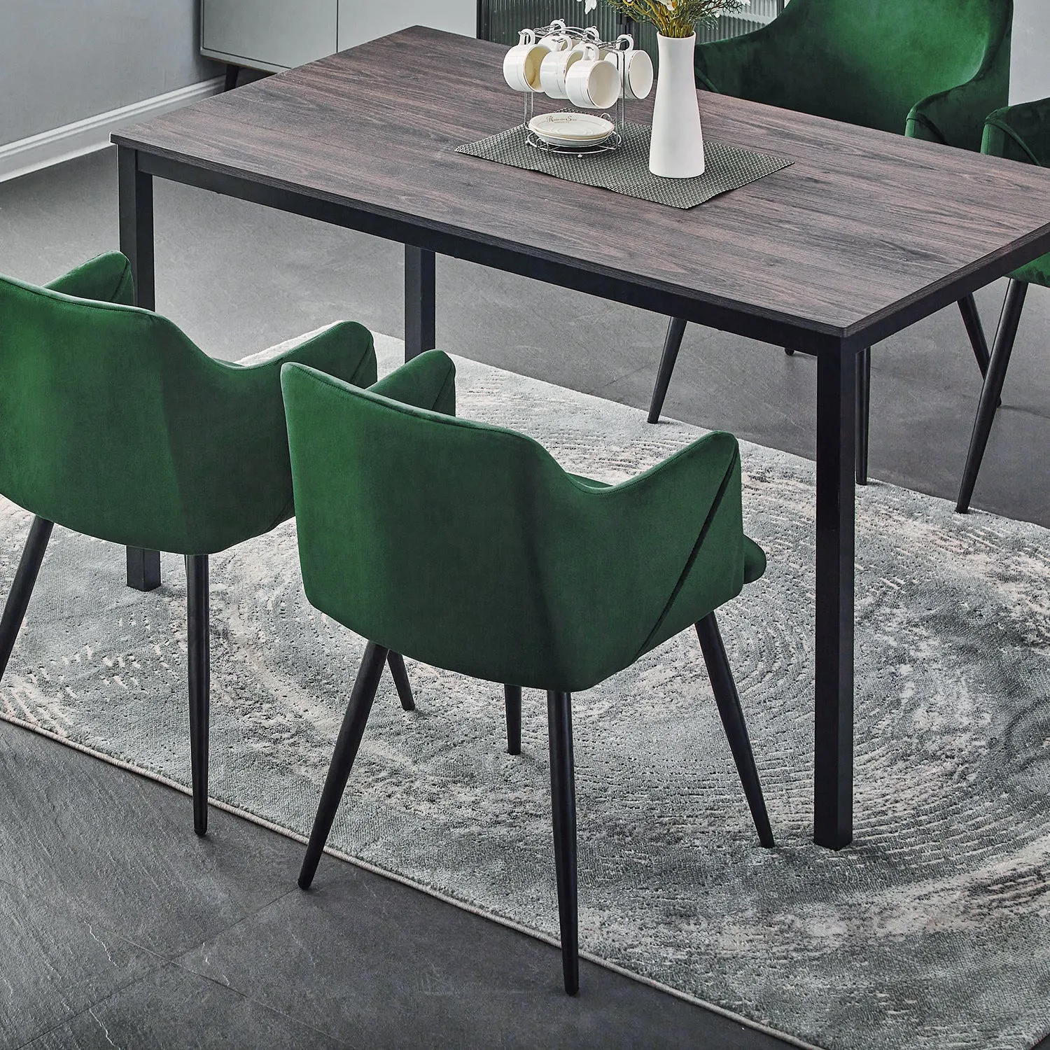 55''/59'' Dining Table with Metal Legs - Homy Casa