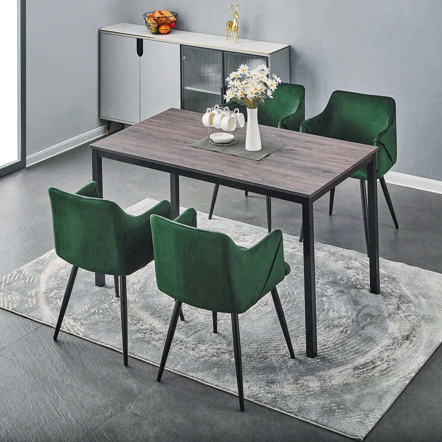 55''/59'' Dining Table with Metal Legs - Homy Casa