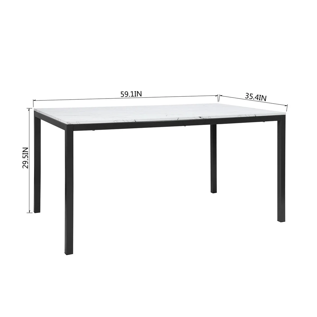 55''/59'' Dining Table with Metal Legs - Homy Casa