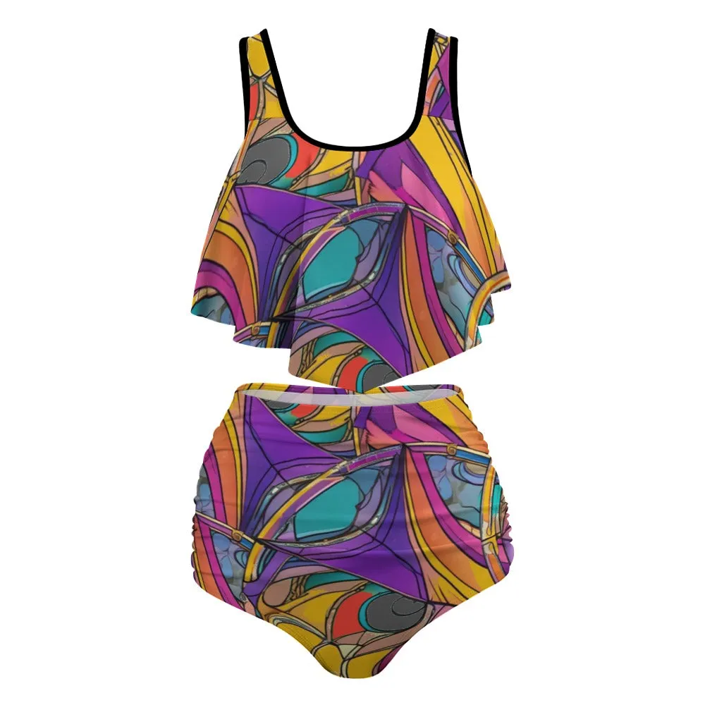 Abstract Urbania Voluptuous Women's Plus Size Bikini Swimsuit