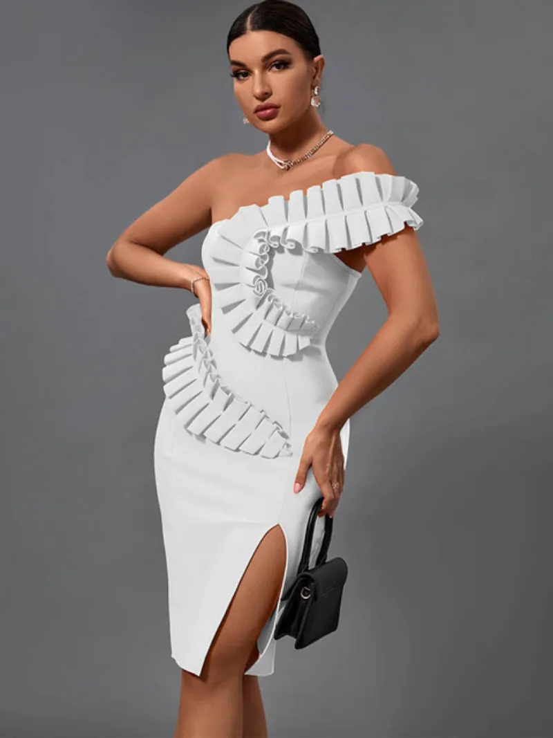 Amy Fashion - Elegant Sexy One Shoulder Evening Club Party Dress