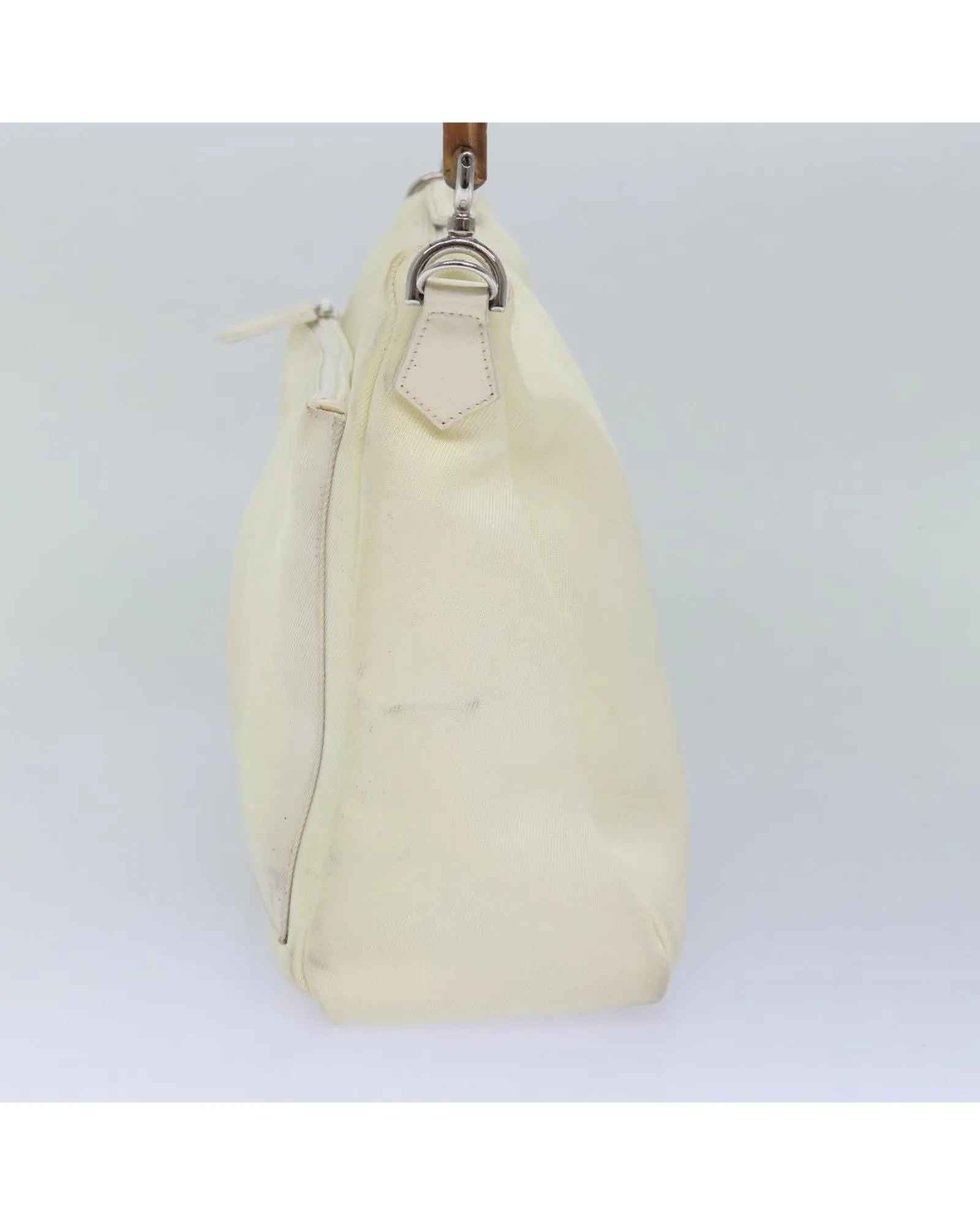 Bamboo Handle Nylon 2-Way Shoulder Bag with Dust Bag