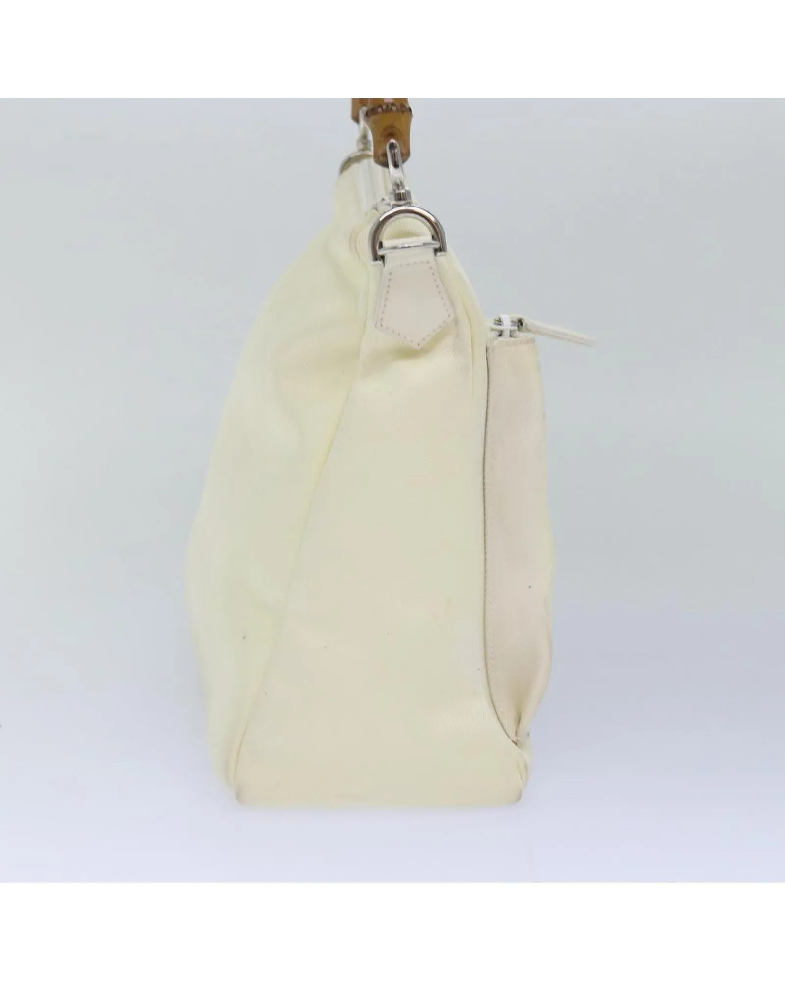 Bamboo Handle Nylon 2-Way Shoulder Bag with Dust Bag