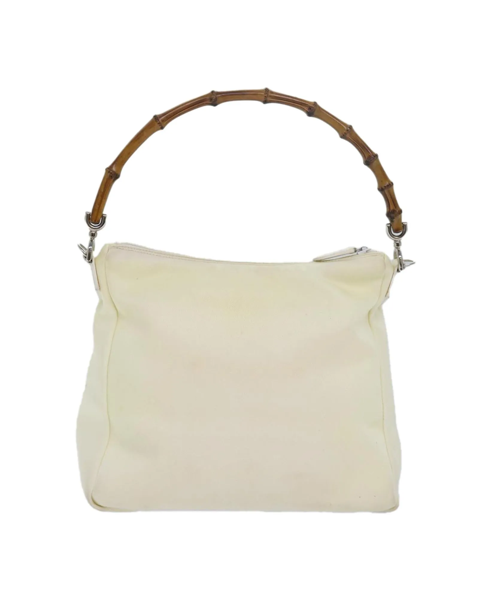 Bamboo Handle Nylon 2-Way Shoulder Bag with Dust Bag