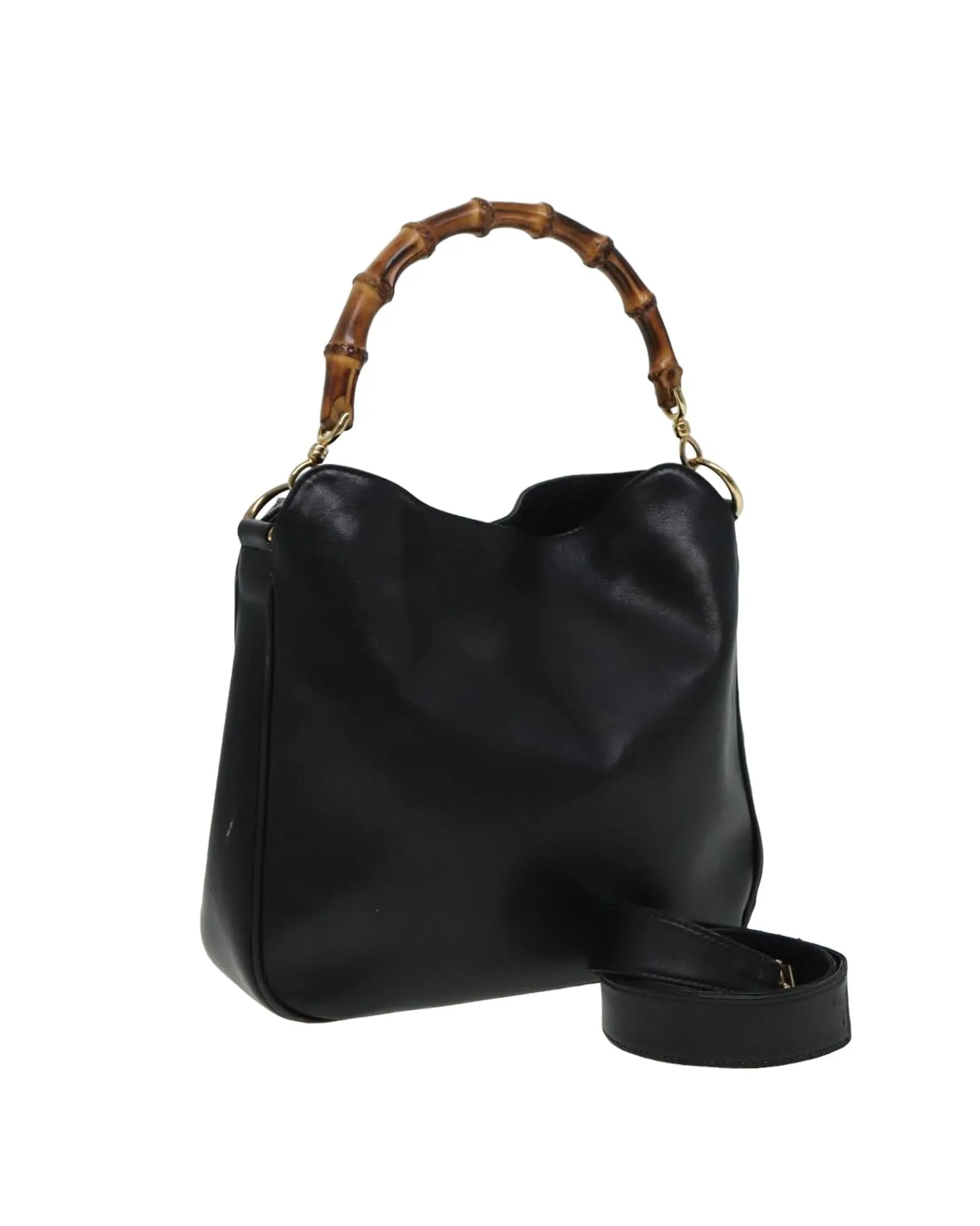 Bamboo Leather Shoulder Bag with 2-Way Carrying Option