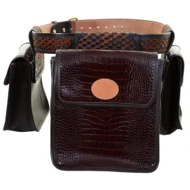 BB28 - Brown Africana Gator Print Bird Bag