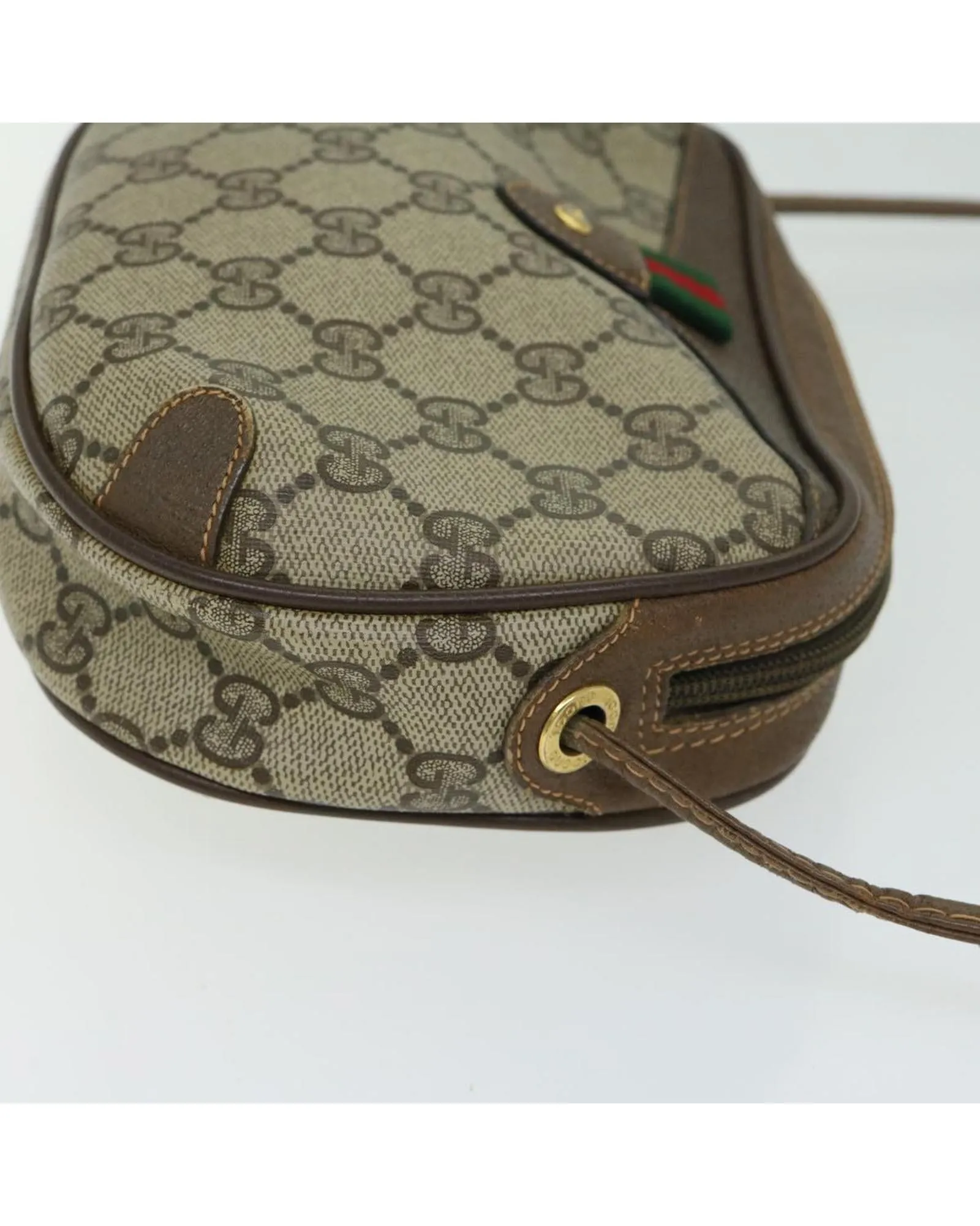 Beige GG Supreme Shoulder Bag with Web Detailing