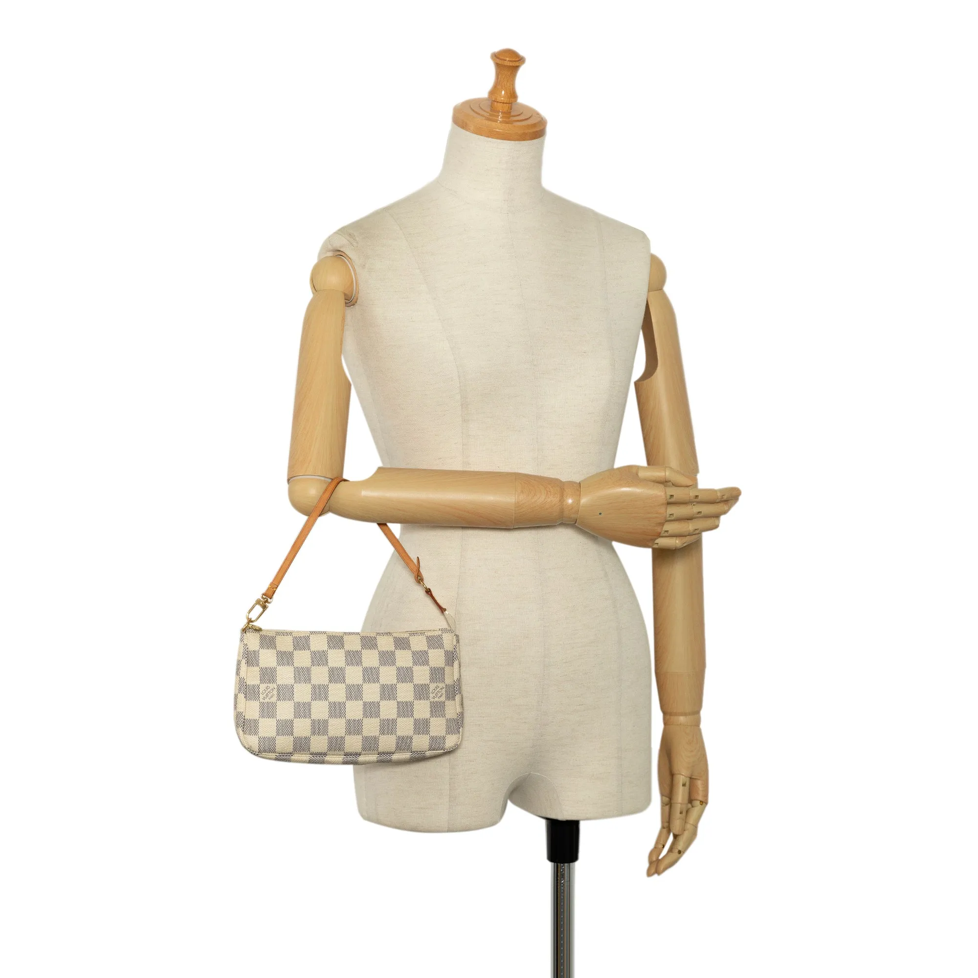 Beige Louis Vuitton Damier Azur Pochette Accessoires