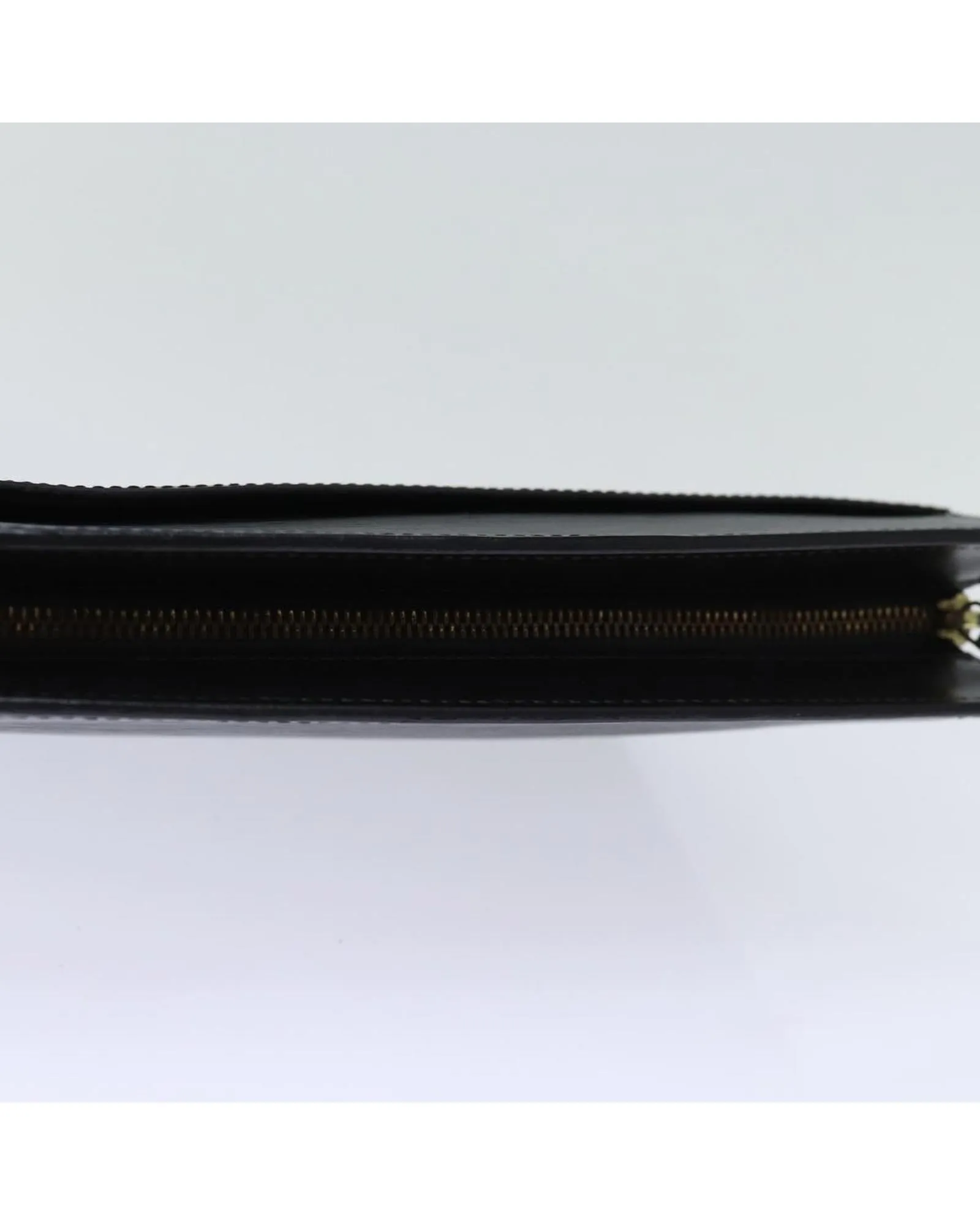 Black Epi Leather Clutch Bag with Minimalist Design