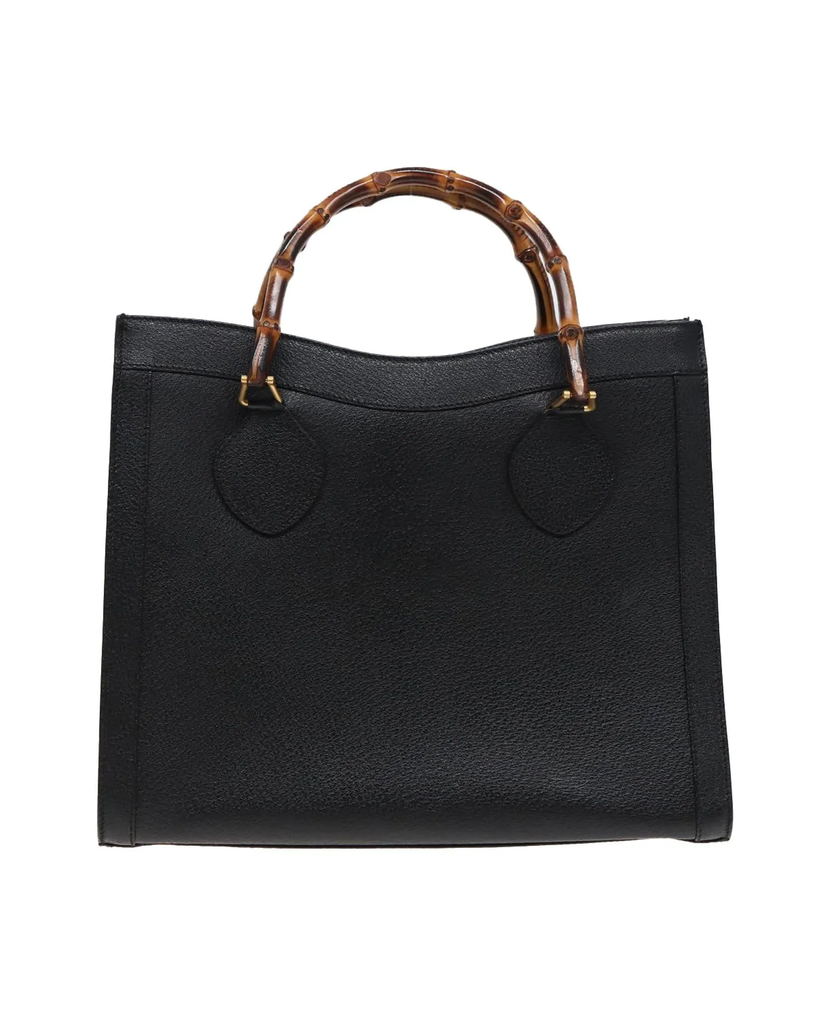 Black Leather Bamboo Hand Bag with Serial No.