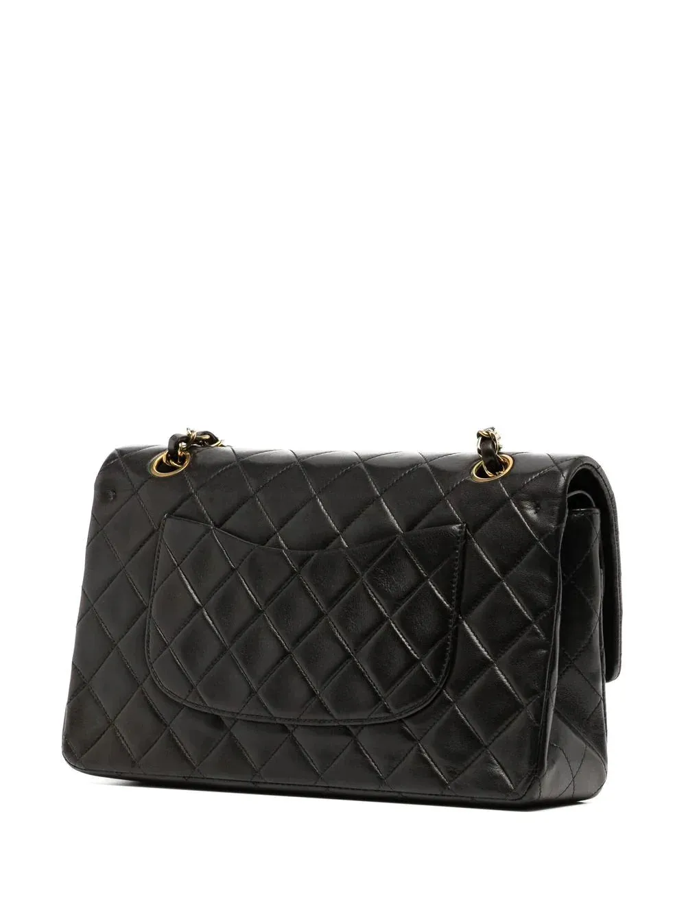 Black Medium Double Flap Bag