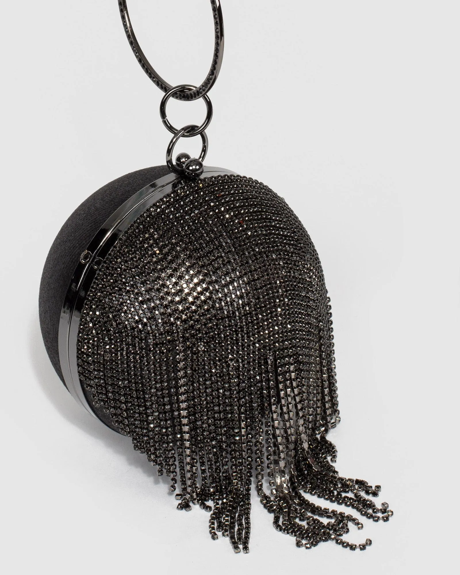 Black Mia Ball Clutch Bag