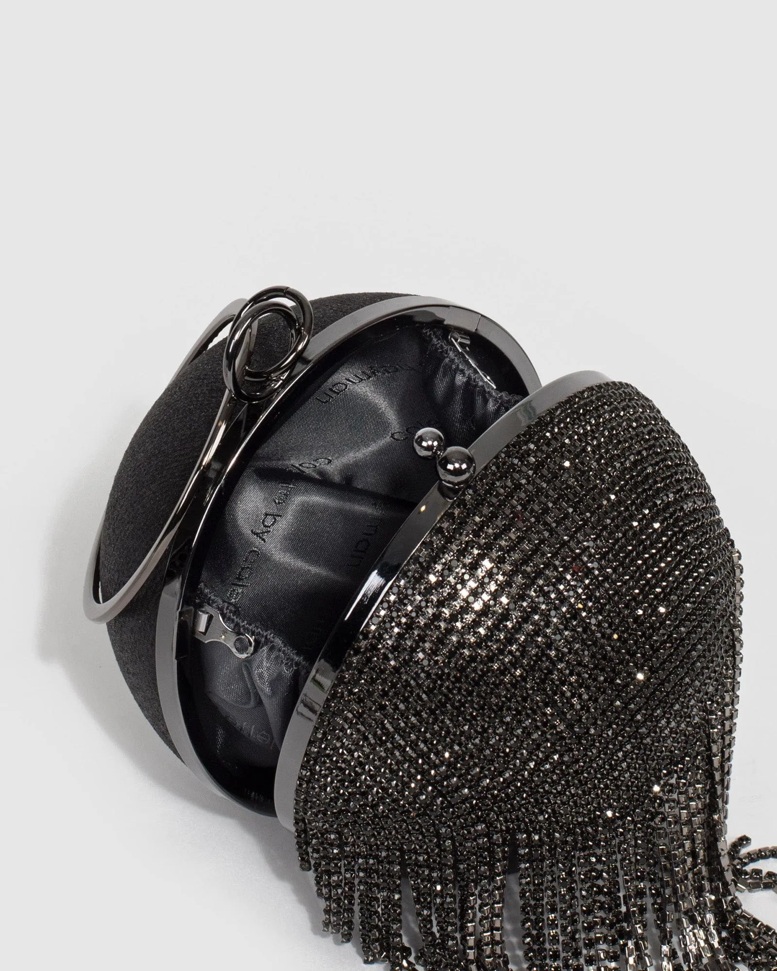 Black Mia Ball Clutch Bag