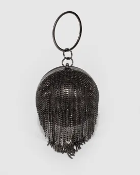 Black Mia Ball Clutch Bag