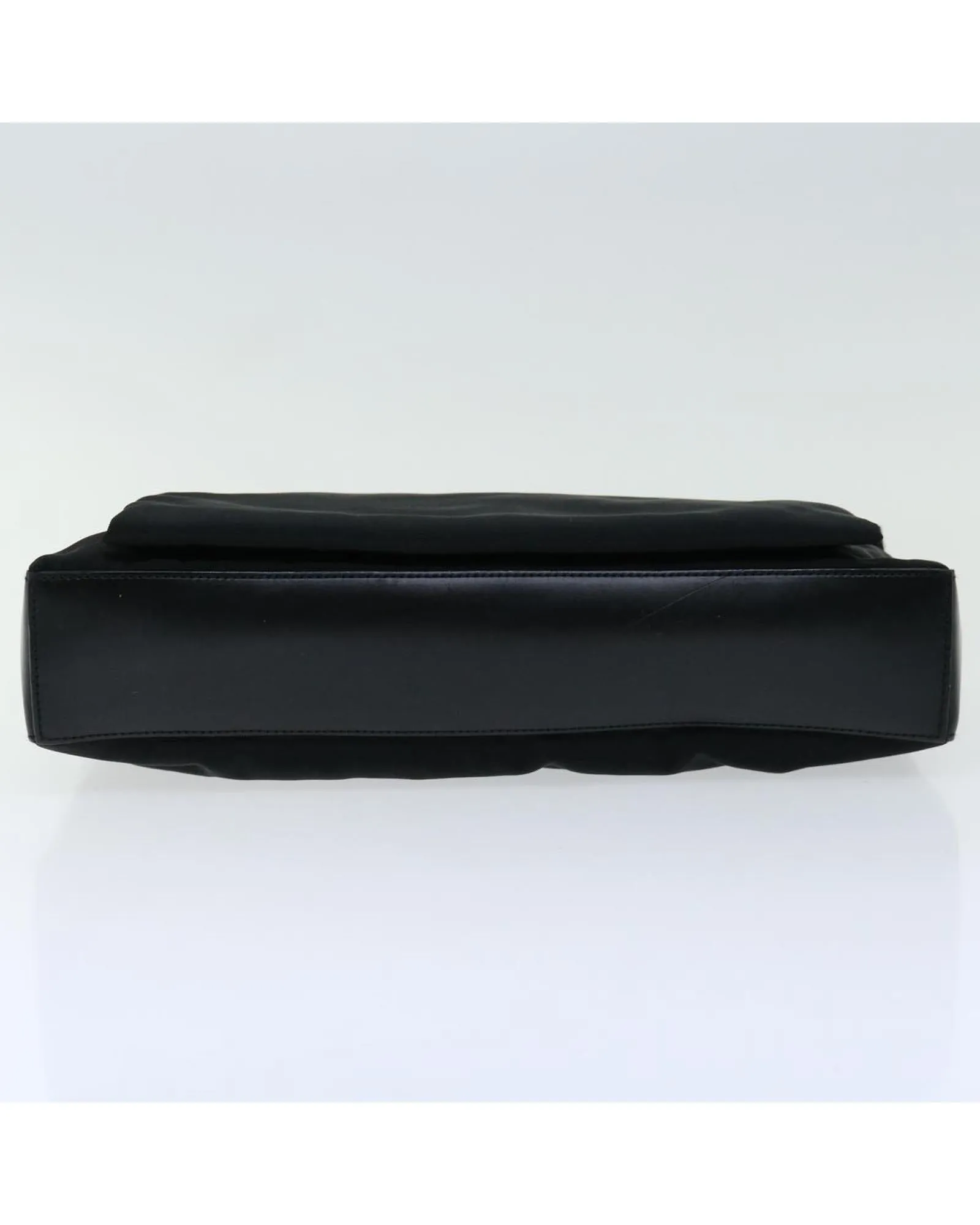 Black Nylon Clutch Bag with Metal Fittings - Made in Italy