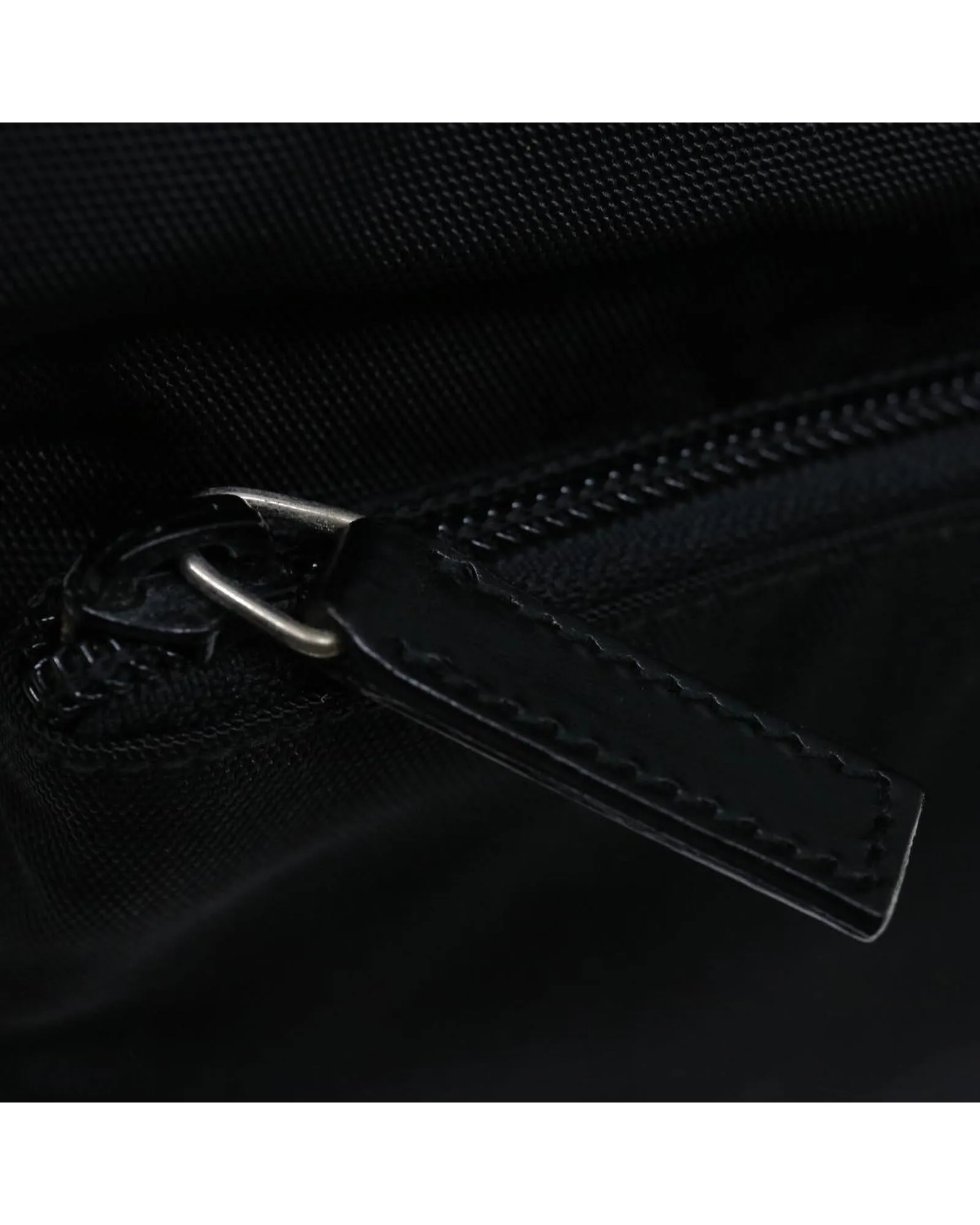 Black Nylon Clutch Bag with Metal Fittings - Made in Italy