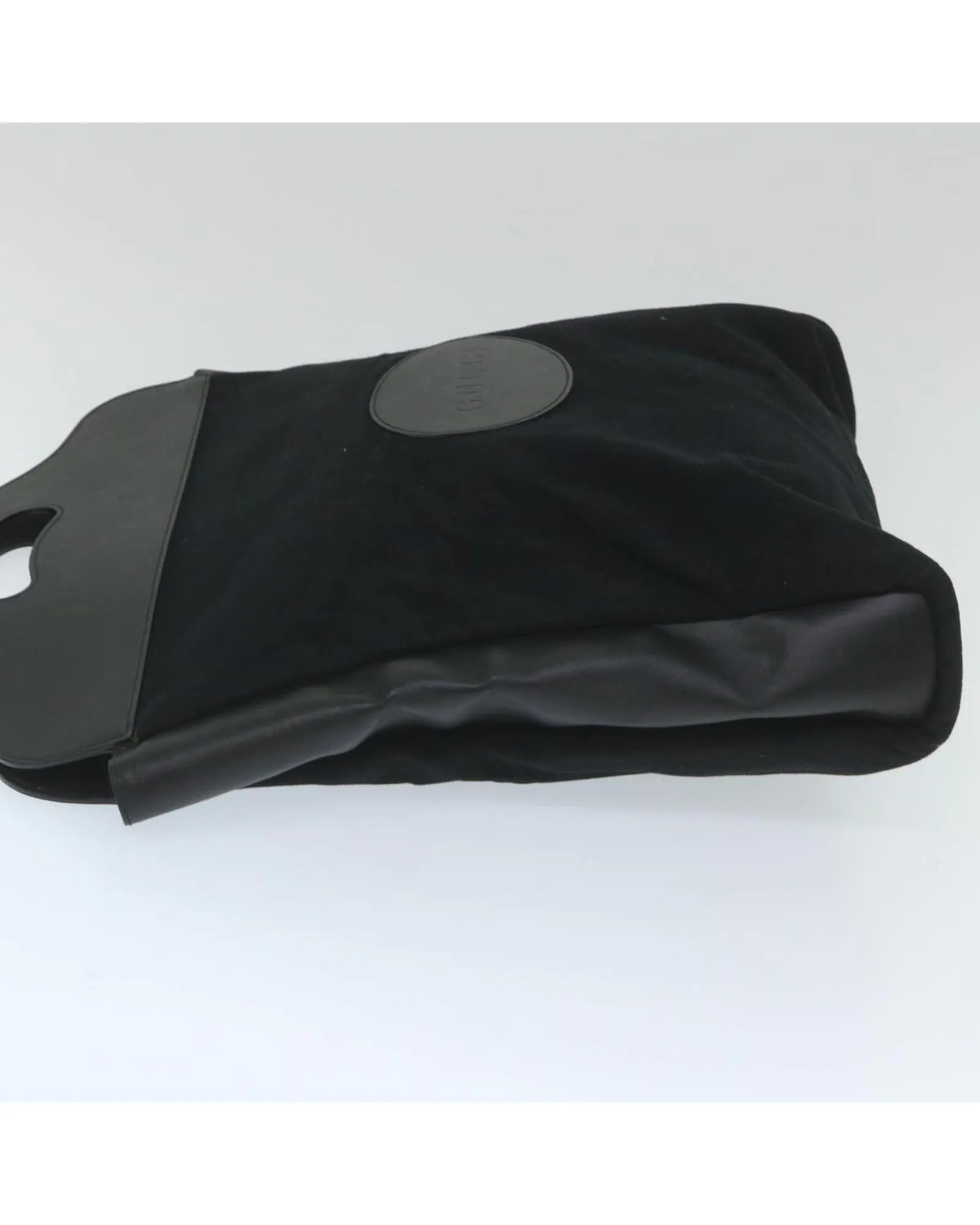 Black Wool Hand Bag with Minimalist Design