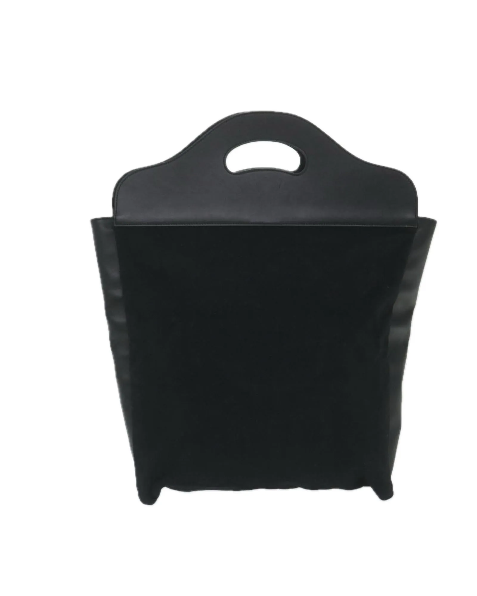 Black Wool Hand Bag with Minimalist Design