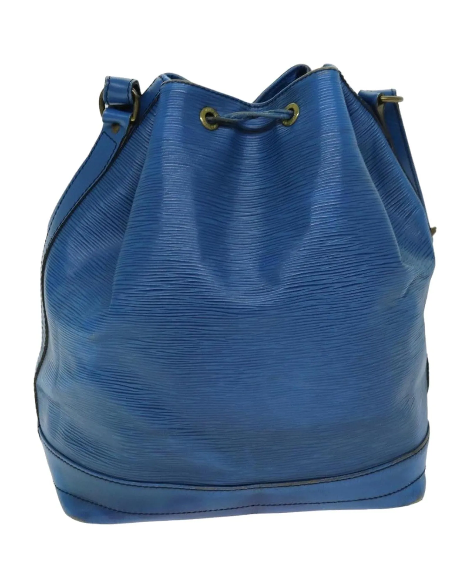 Blue Epi Leather Shoulder Bag with Adjustable Strap and Serial Number