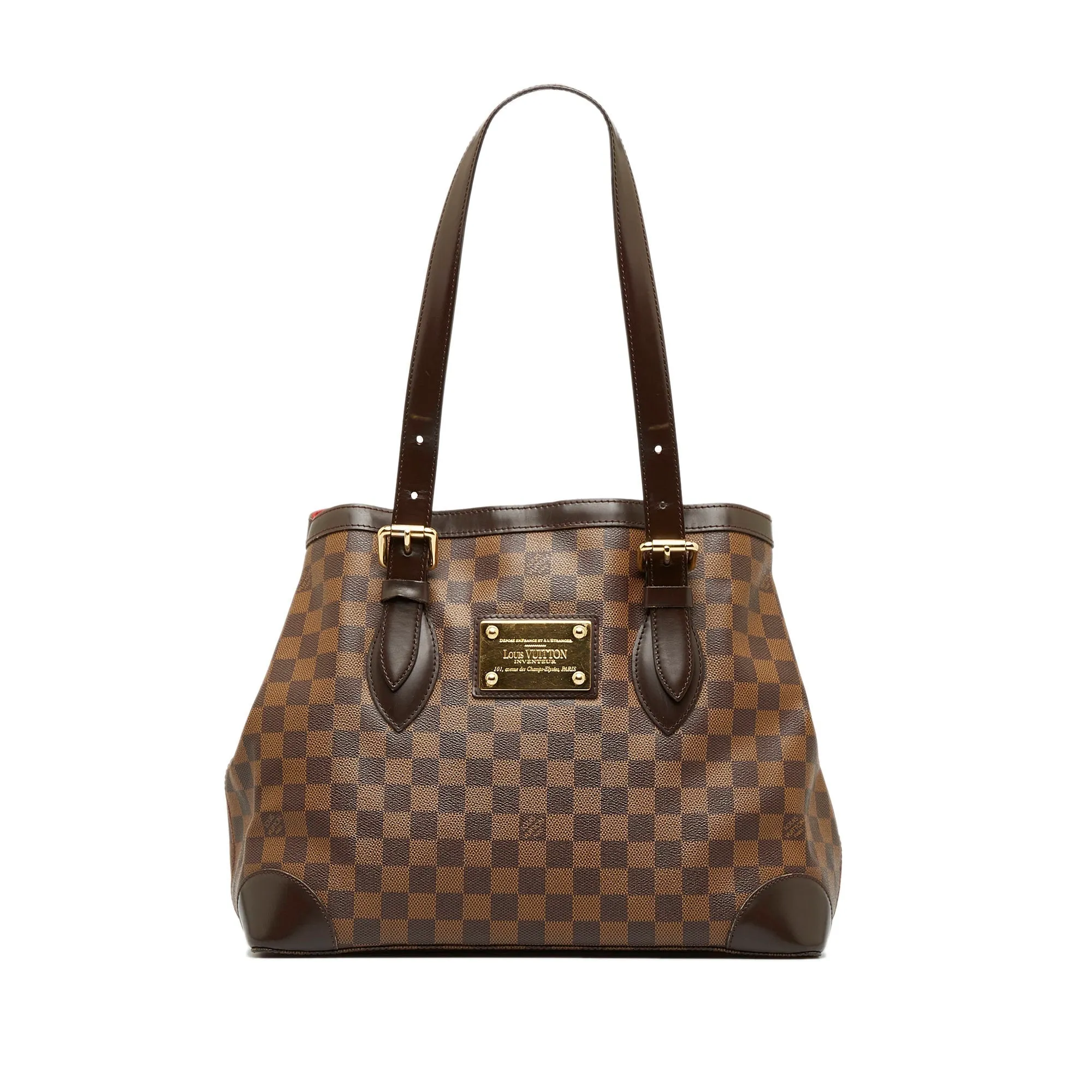 Brown Louis Vuitton Damier Ebene Hampstead PM Tote Bag