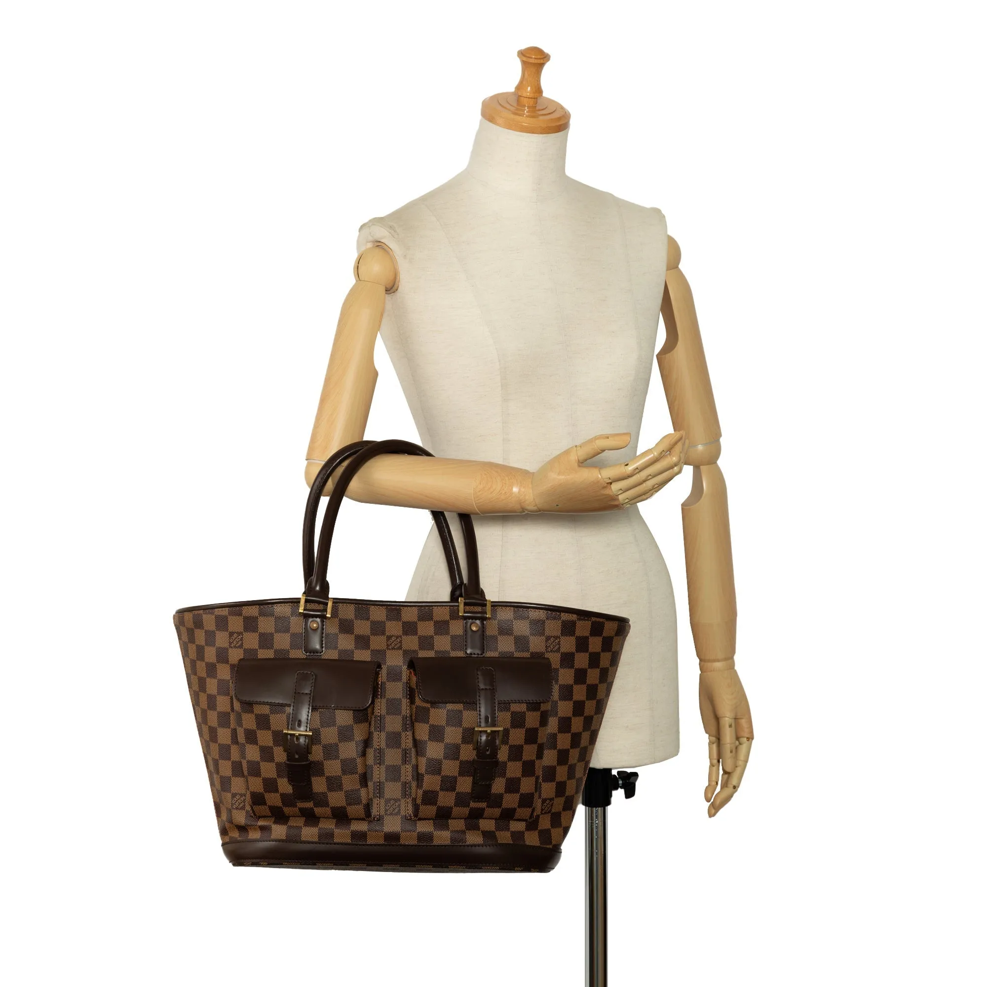 Brown Louis Vuitton Damier Ebene Manosque GM Tote Bag