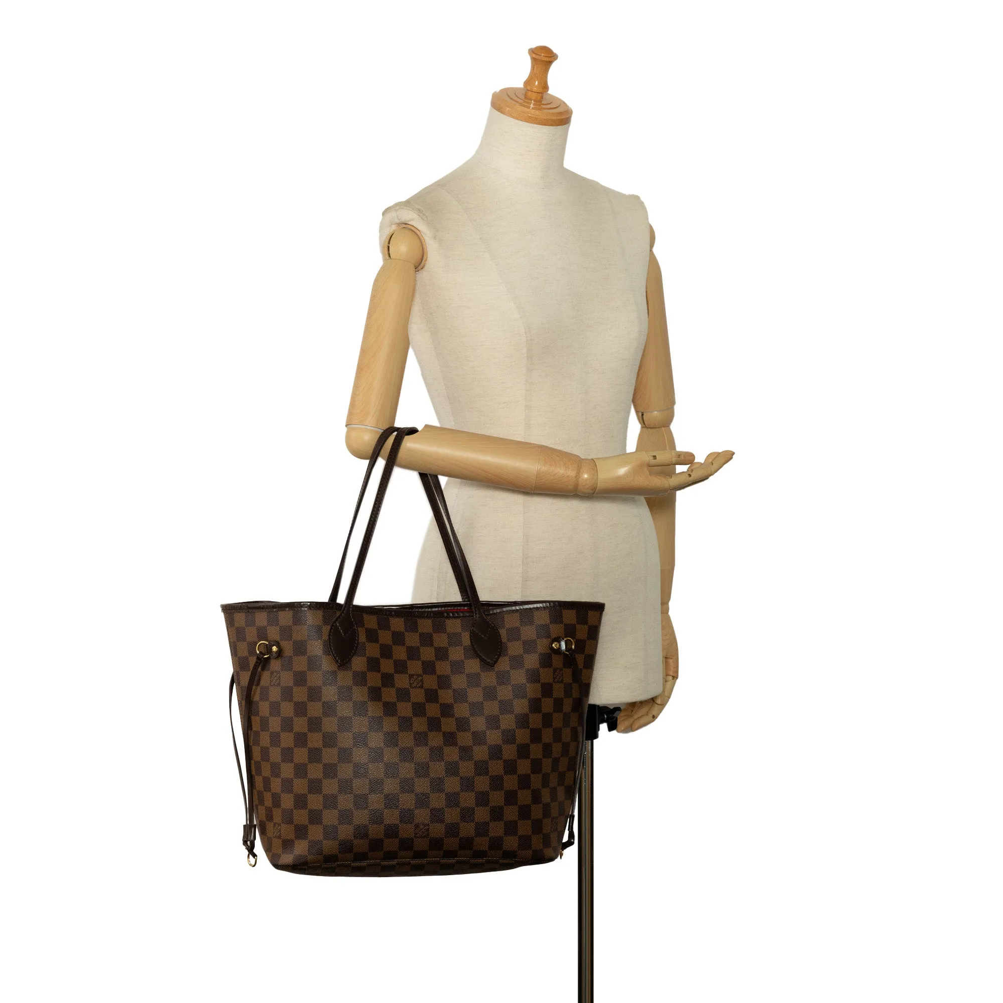 Brown Louis Vuitton Damier Ebene Neverfull MM Tote Bag