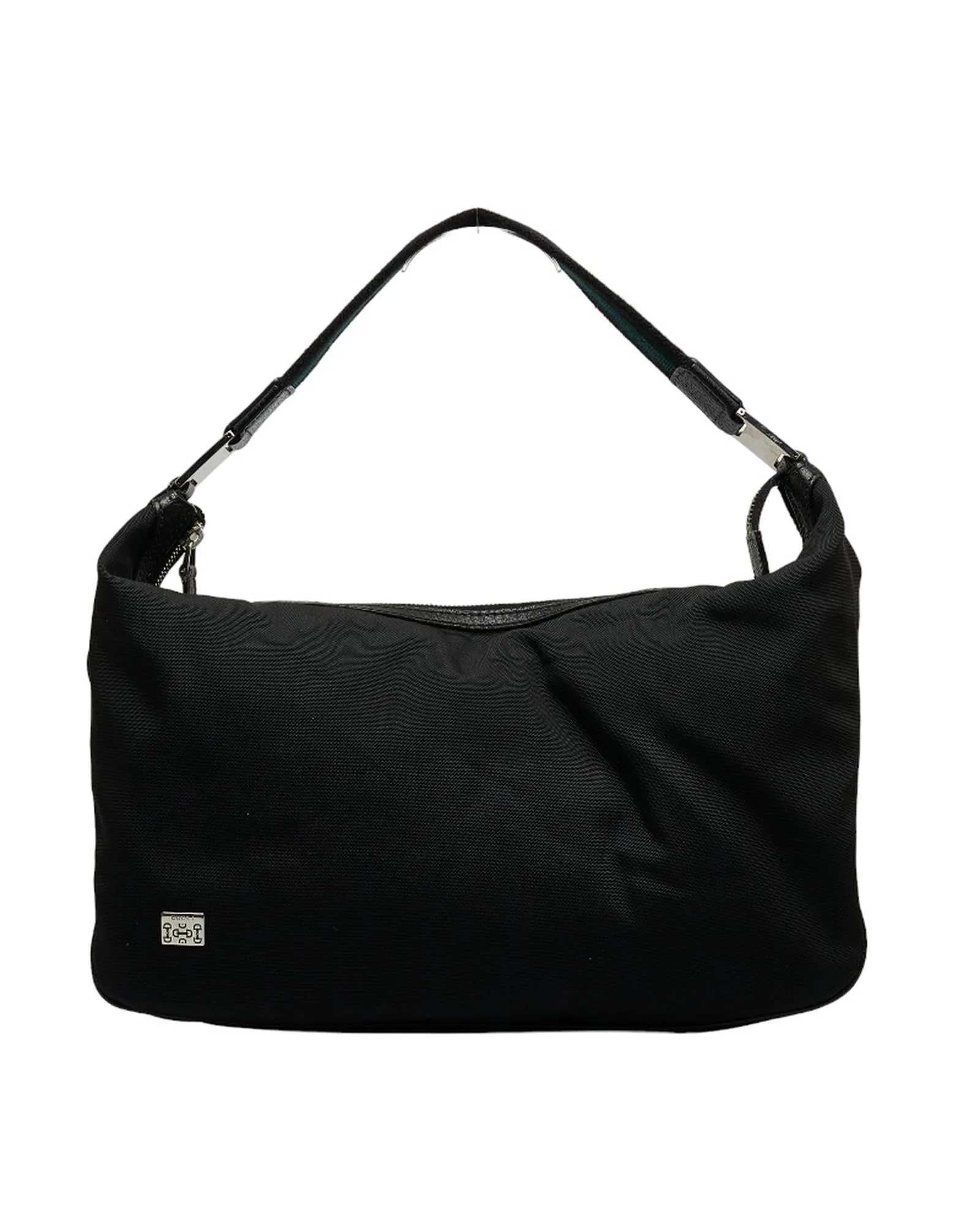 Canvas Web Shoulder Bag in Black