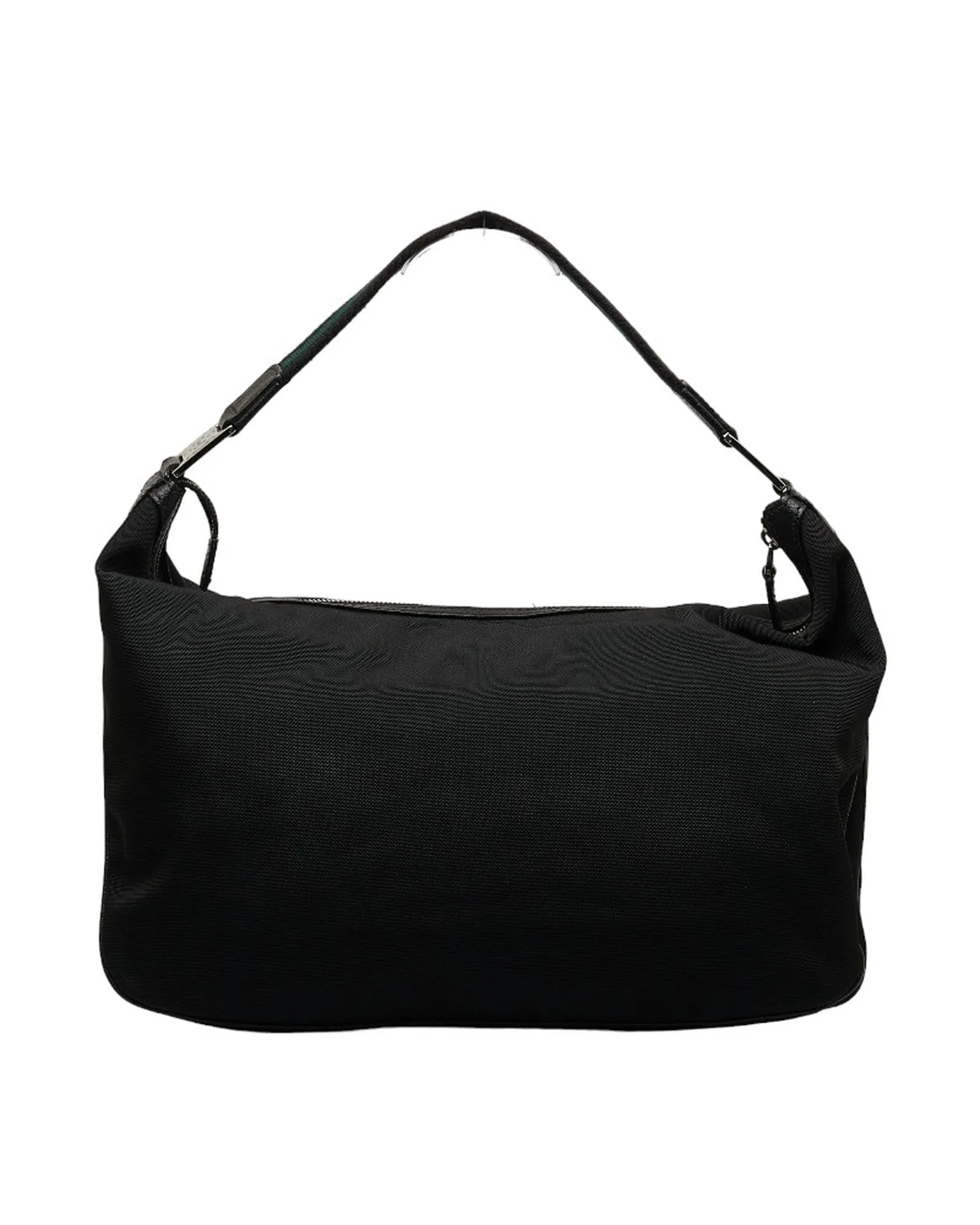 Canvas Web Shoulder Bag in Black