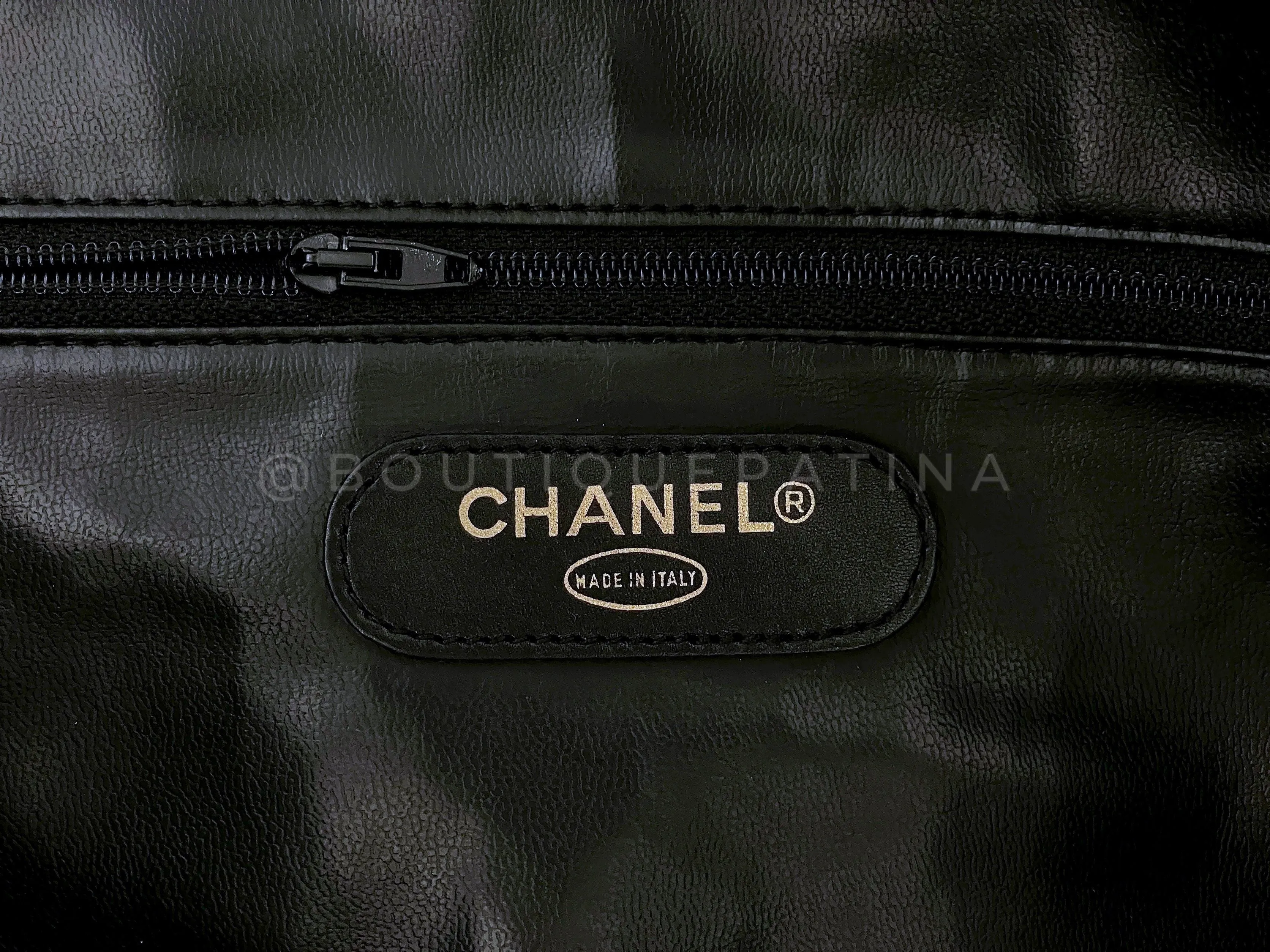 Chanel 1994 Vintage Black Large Quilted Duffle Bag 24k GHW