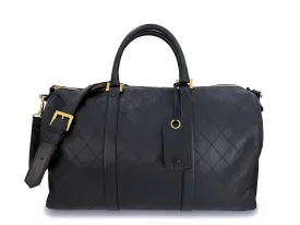 Chanel 1994 Vintage Black Large Quilted Duffle Bag 24k GHW