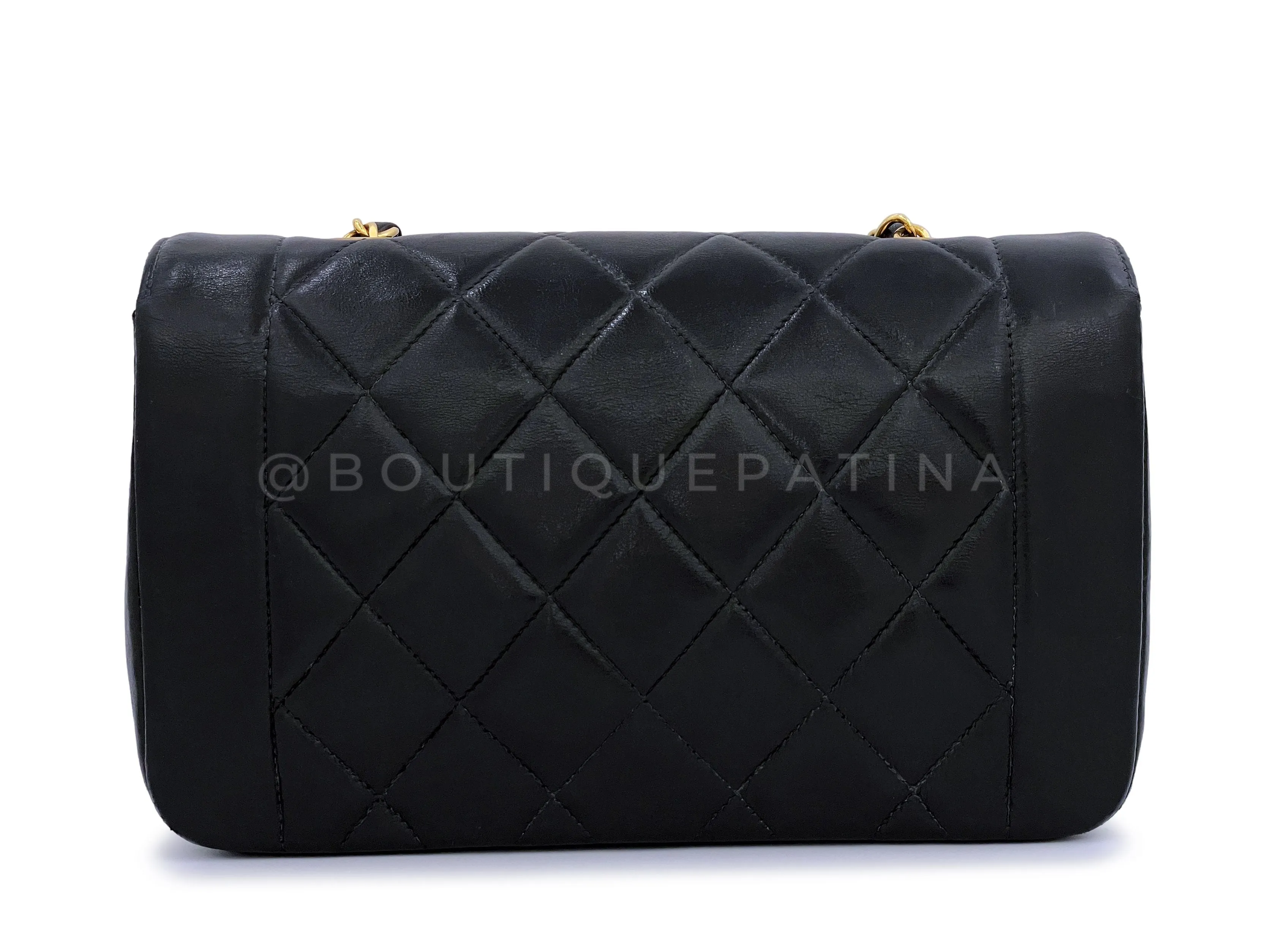 Chanel 1994 Vintage Black Small Diana Flap Bag Lambskin 24k GHW