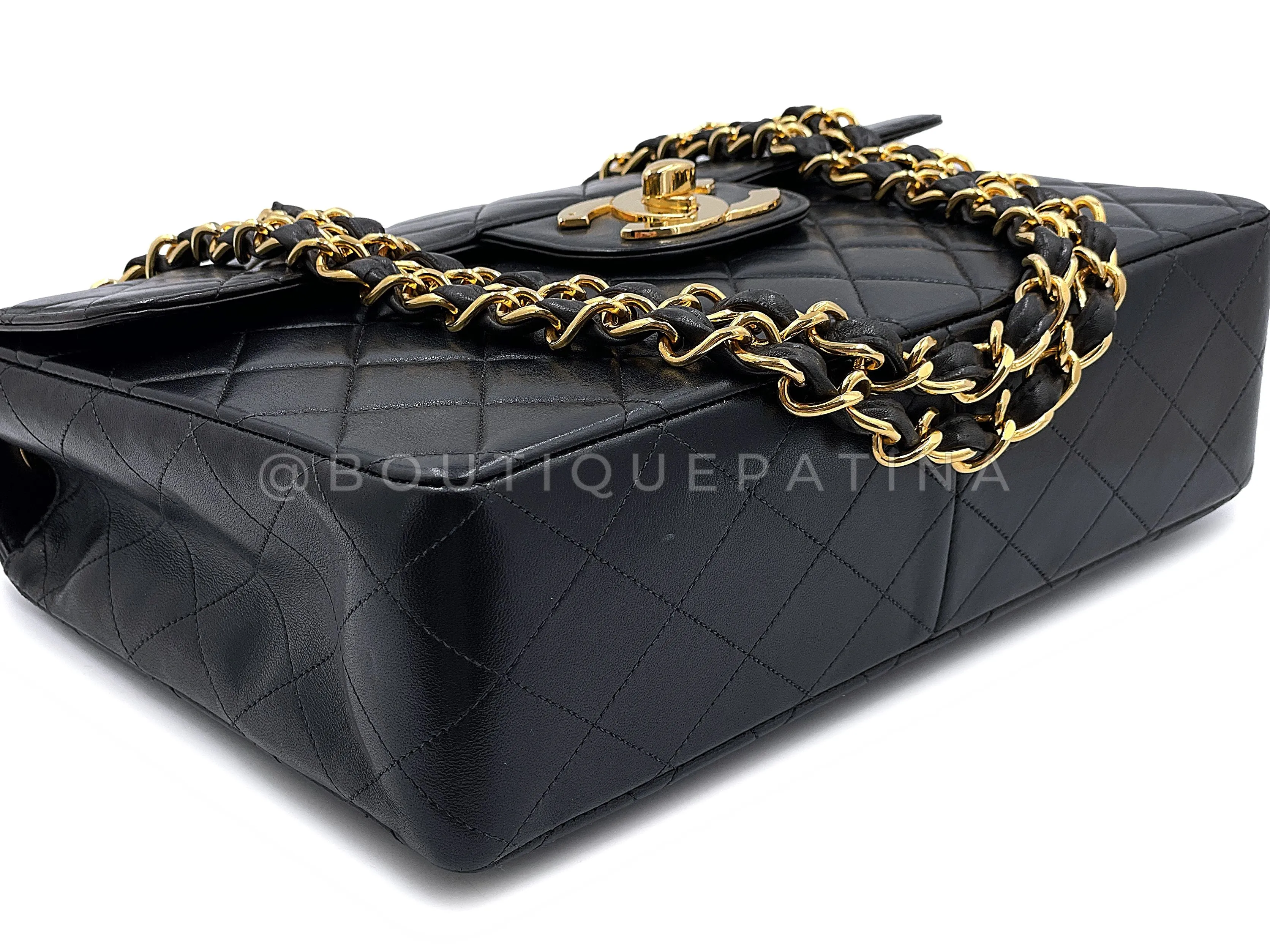 Chanel 1996 Vintage Black Jumbo Classic Flap Bag 24k GHW