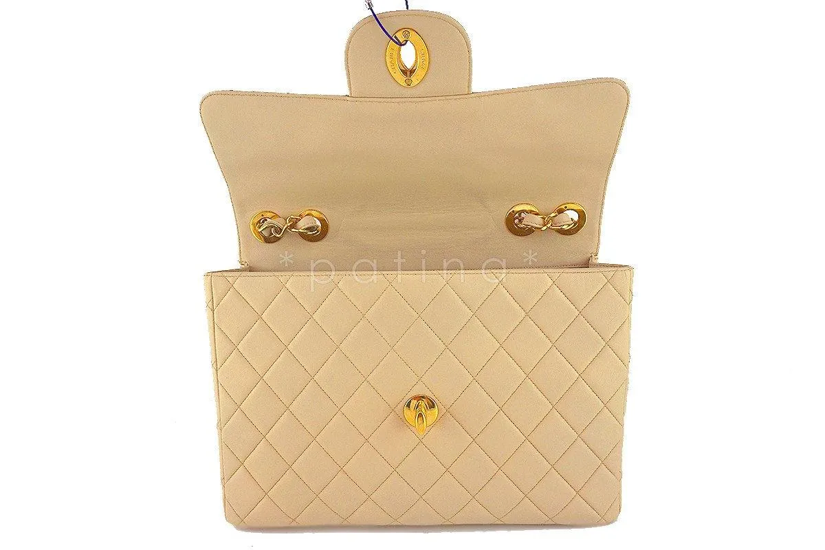 Chanel Beige Vintage Jumbo 2.55 Classic Flap Bag