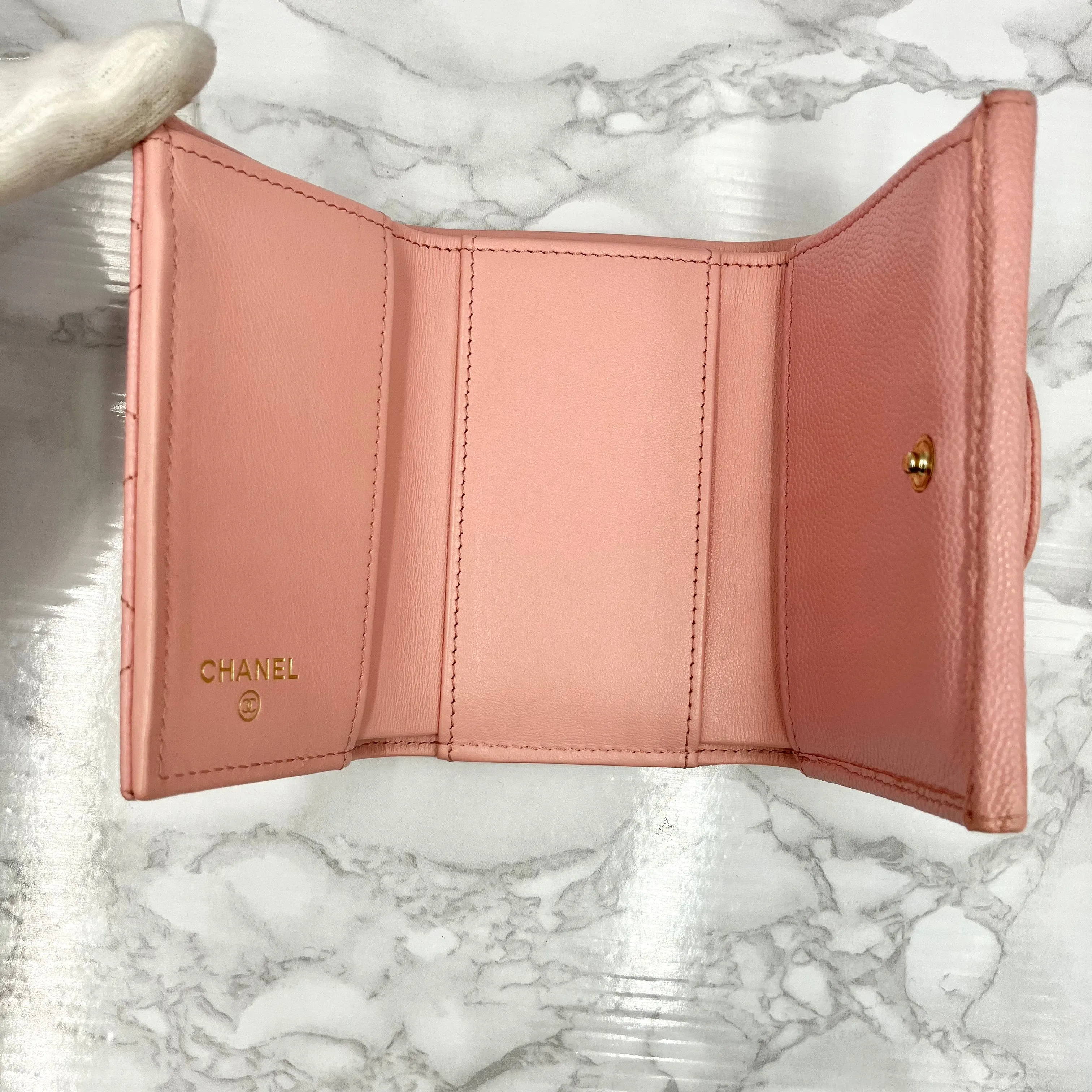 CHANEL Caviar Matelasse Mini Wallet