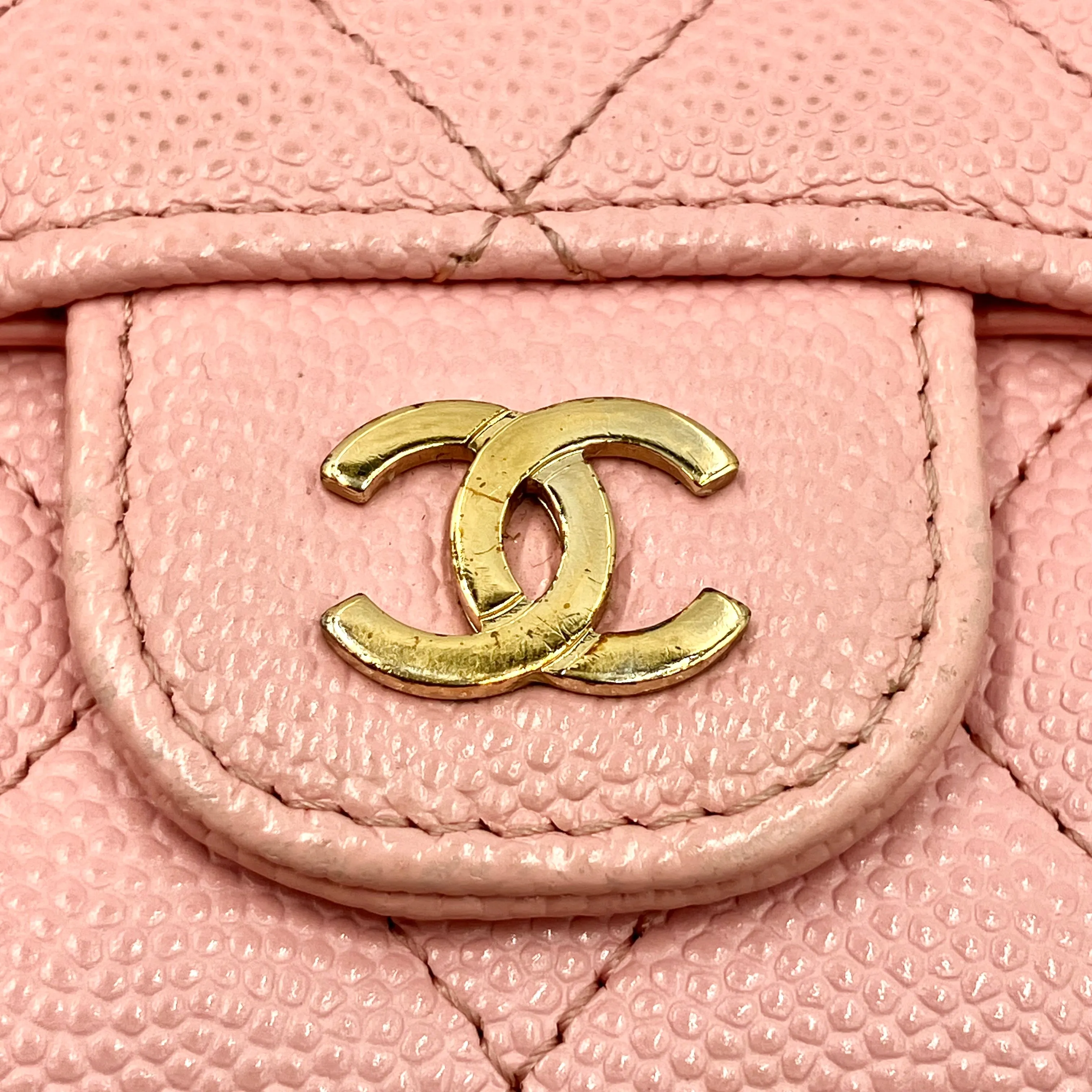 CHANEL Caviar Matelasse Mini Wallet