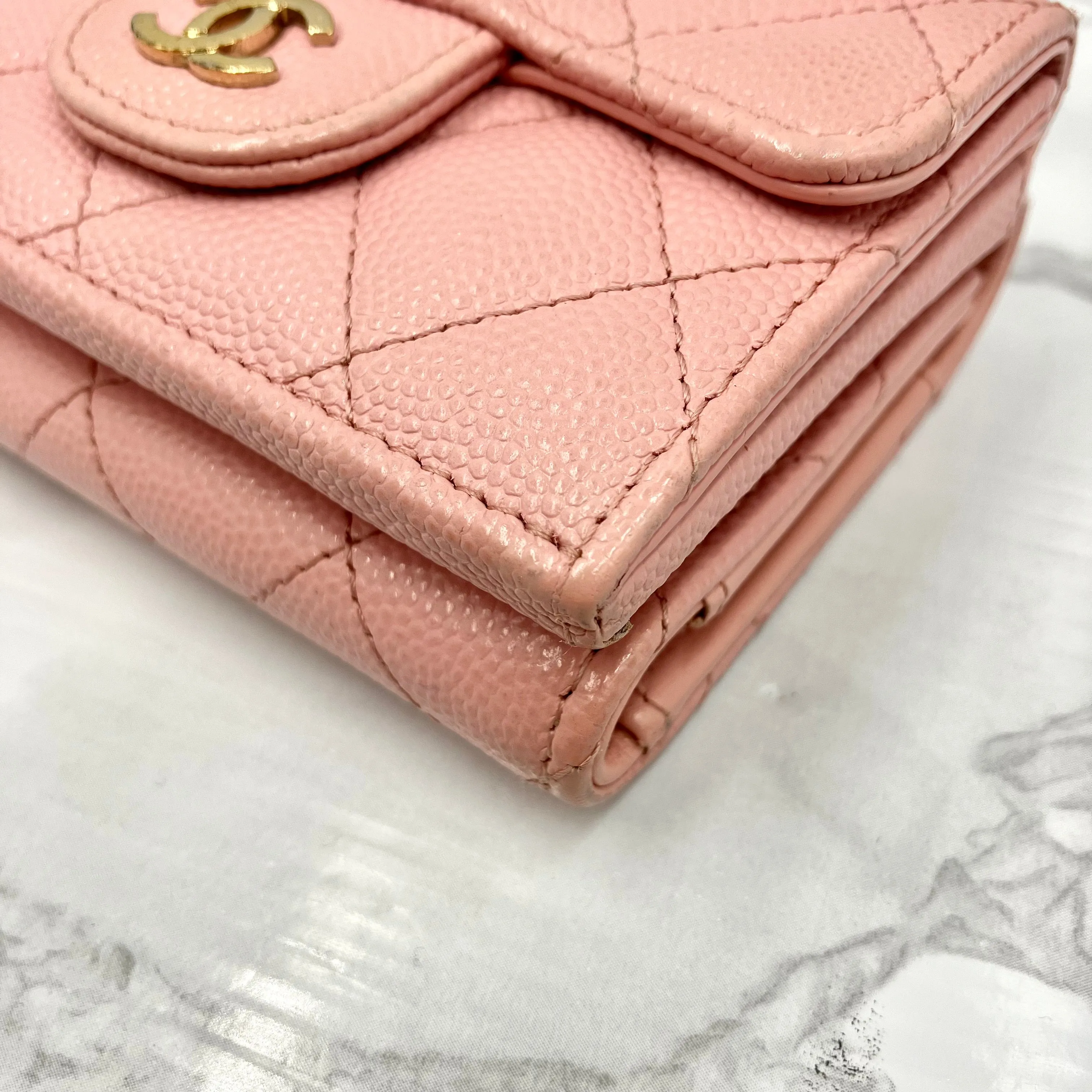 CHANEL Caviar Matelasse Mini Wallet