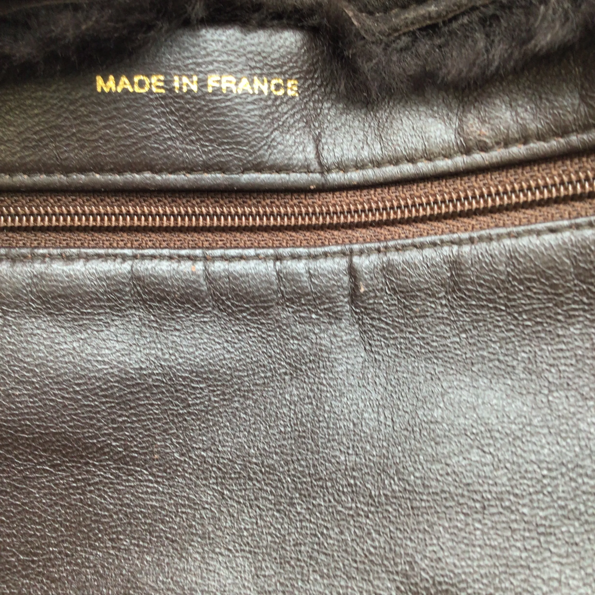 Chanel Vintage Brown Shearling Wool Tote