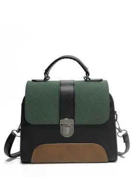 Colorblock Buckle Detail Shoulder Bag