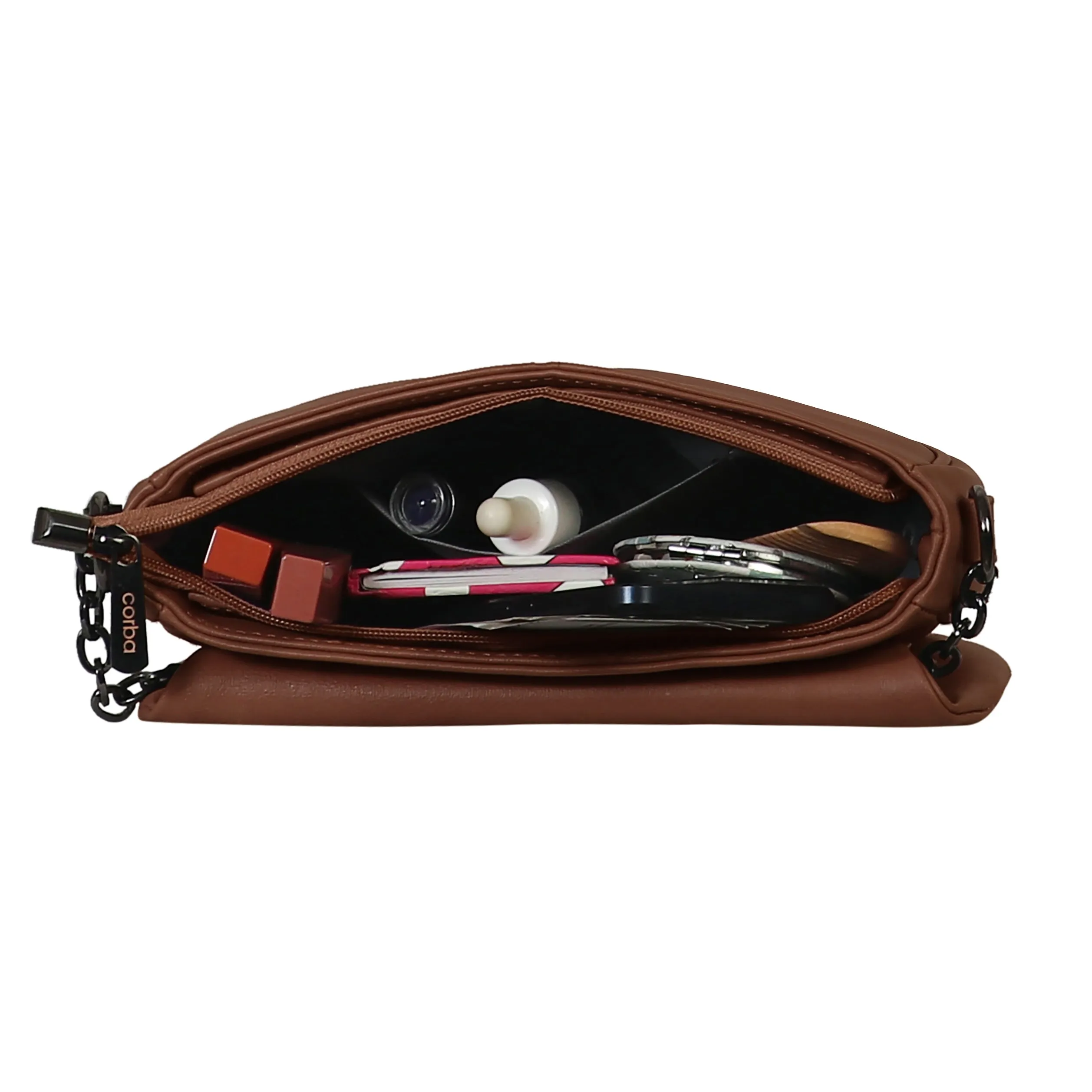 Optimized Title: Corba Womens Stylish Dark Brown Sling Bag - Fashionable & Functional Accessory