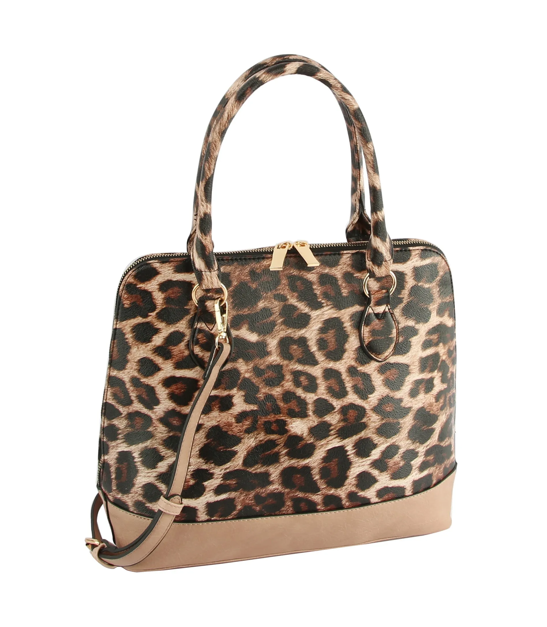 Cow Leo Print Women Satchel Top Handle Bag