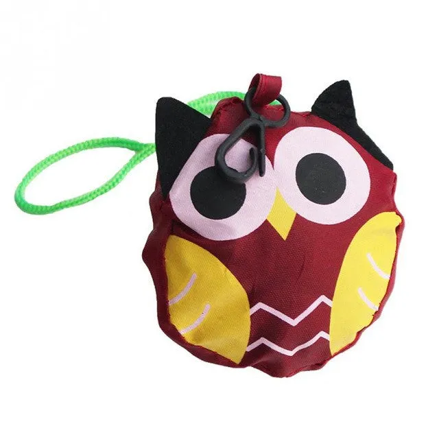 Cute Animal Owl Shape Folding Shopping Bag Eco Friendly Ladies Gift Foldable Reusable Tote Bag Portable Travel Shoulder Bag