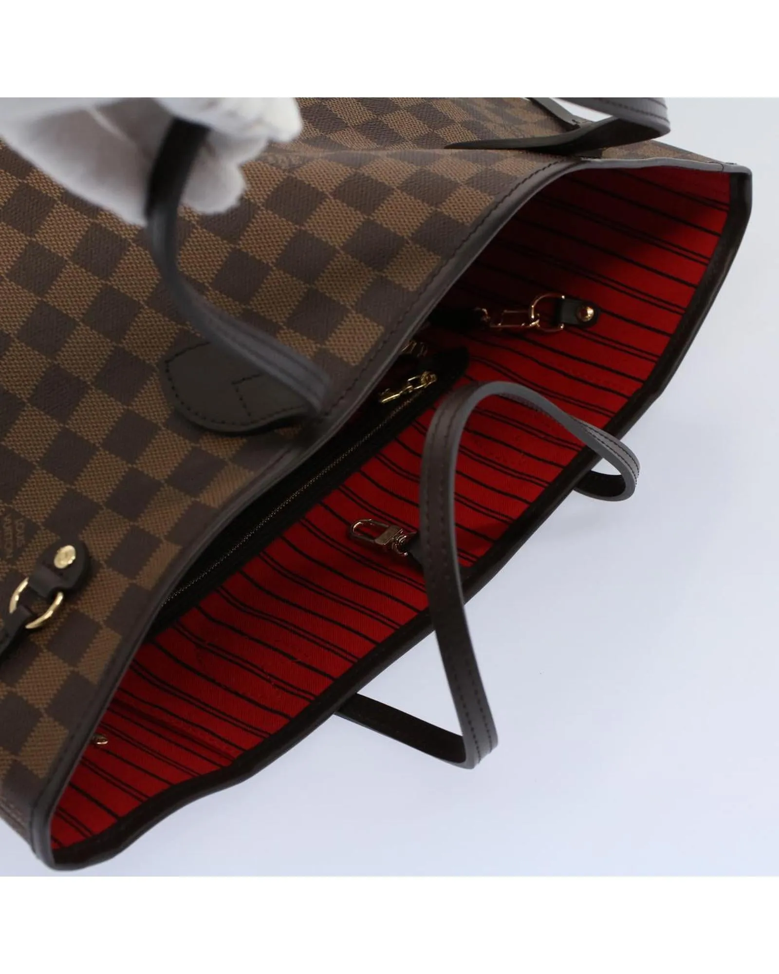 Designer Damier Ebene Tote Bag with Dust Bag and Pouch