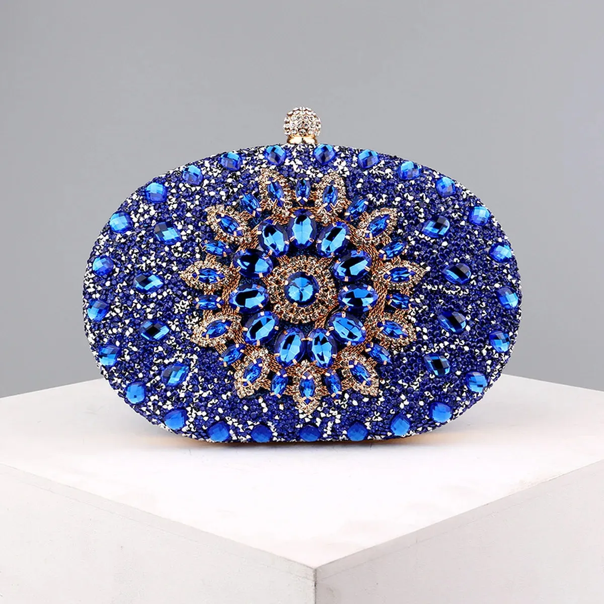 Elegant Flower Rhinestone Clutch - Perfect Evening Bag for Weddings & Proms Christmas Party