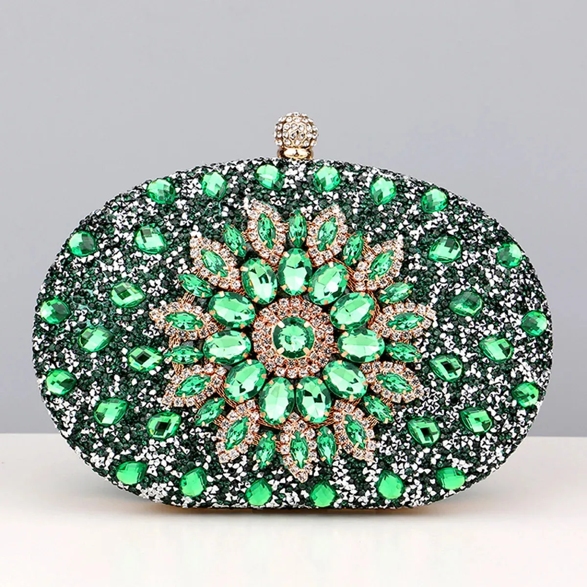 Elegant Flower Rhinestone Clutch - Perfect Evening Bag for Weddings & Proms Christmas Party