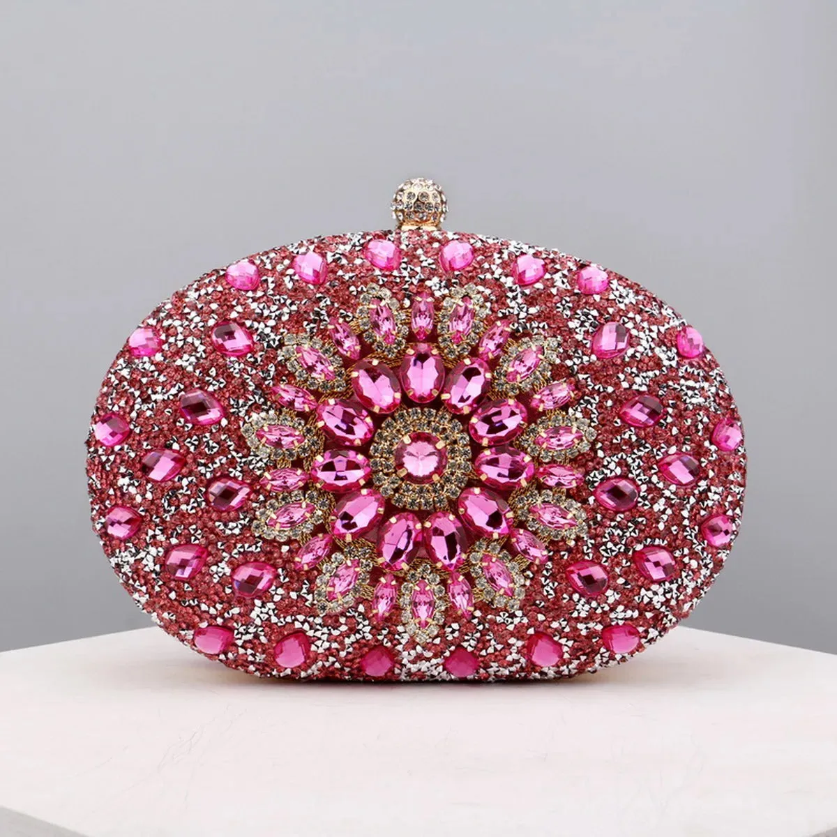 Elegant Flower Rhinestone Clutch - Perfect Evening Bag for Weddings & Proms Christmas Party