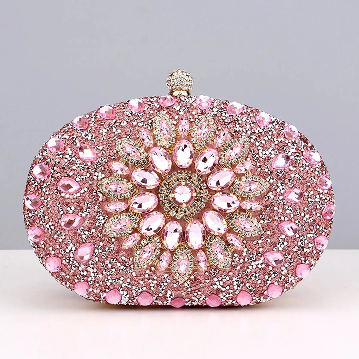 Elegant Flower Rhinestone Clutch - Perfect Evening Bag for Weddings & Proms Christmas Party