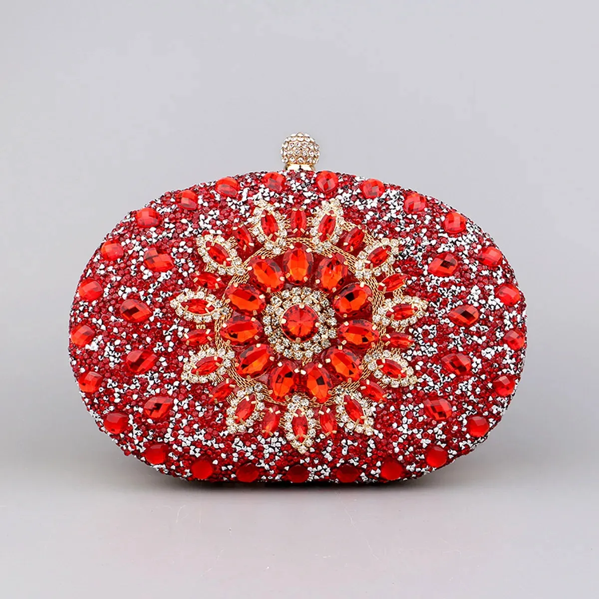 Elegant Flower Rhinestone Clutch - Perfect Evening Bag for Weddings & Proms Christmas Party