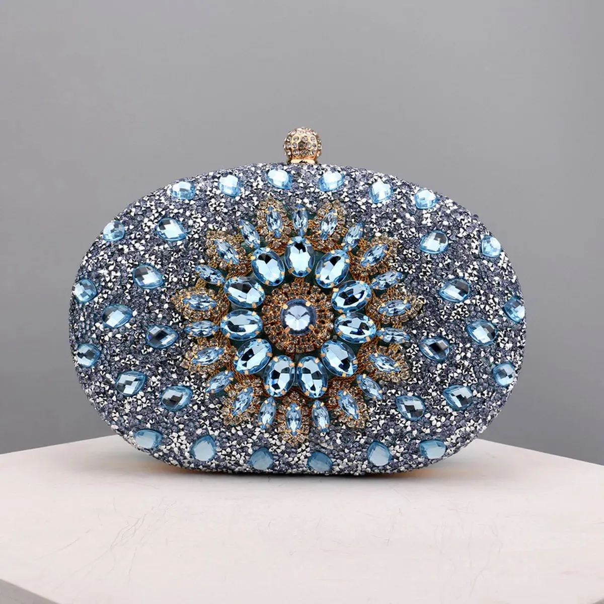 Elegant Flower Rhinestone Clutch - Perfect Evening Bag for Weddings & Proms Christmas Party