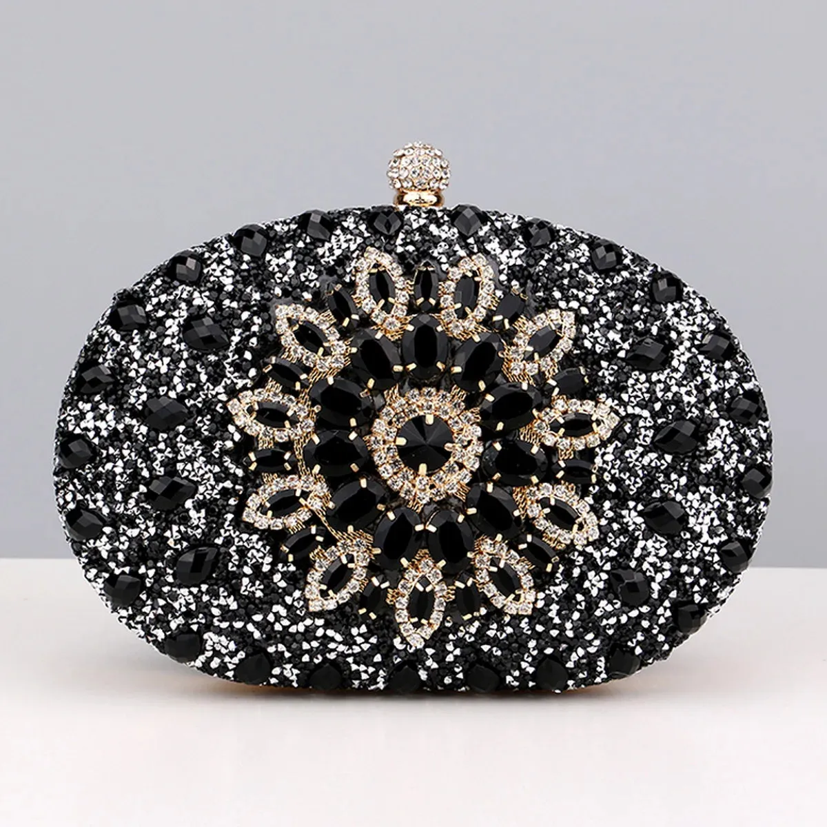 Elegant Flower Rhinestone Clutch - Perfect Evening Bag for Weddings & Proms Christmas Party