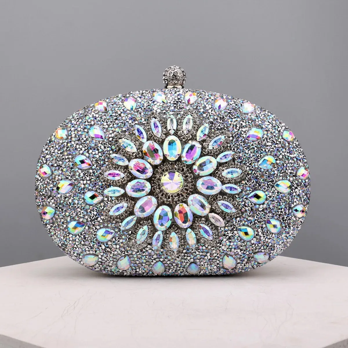 Elegant Flower Rhinestone Clutch - Perfect Evening Bag for Weddings & Proms Christmas Party